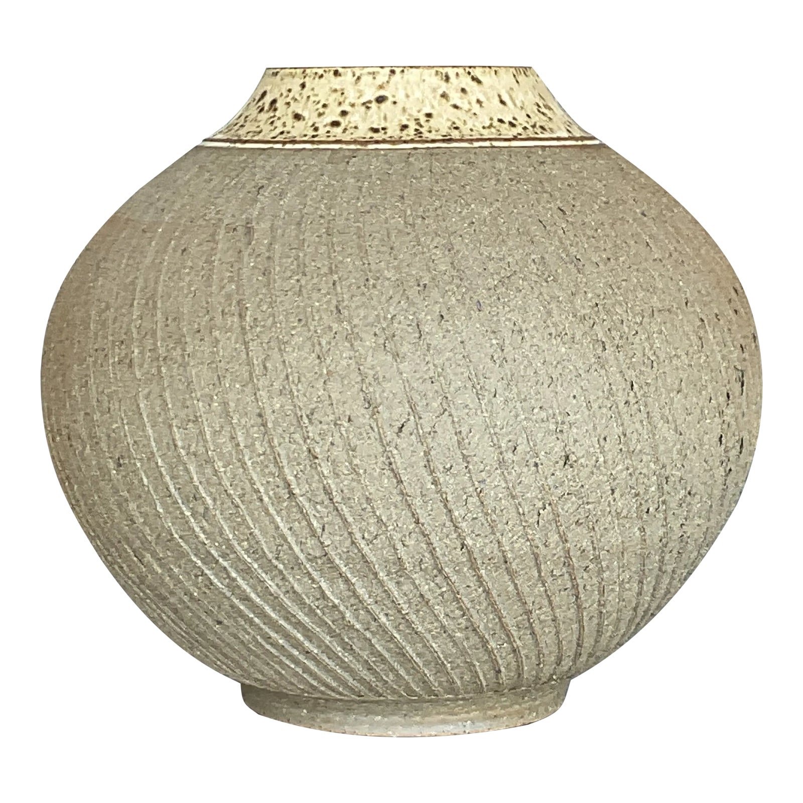 Vintage Boho Scored Studio Pottery Vase