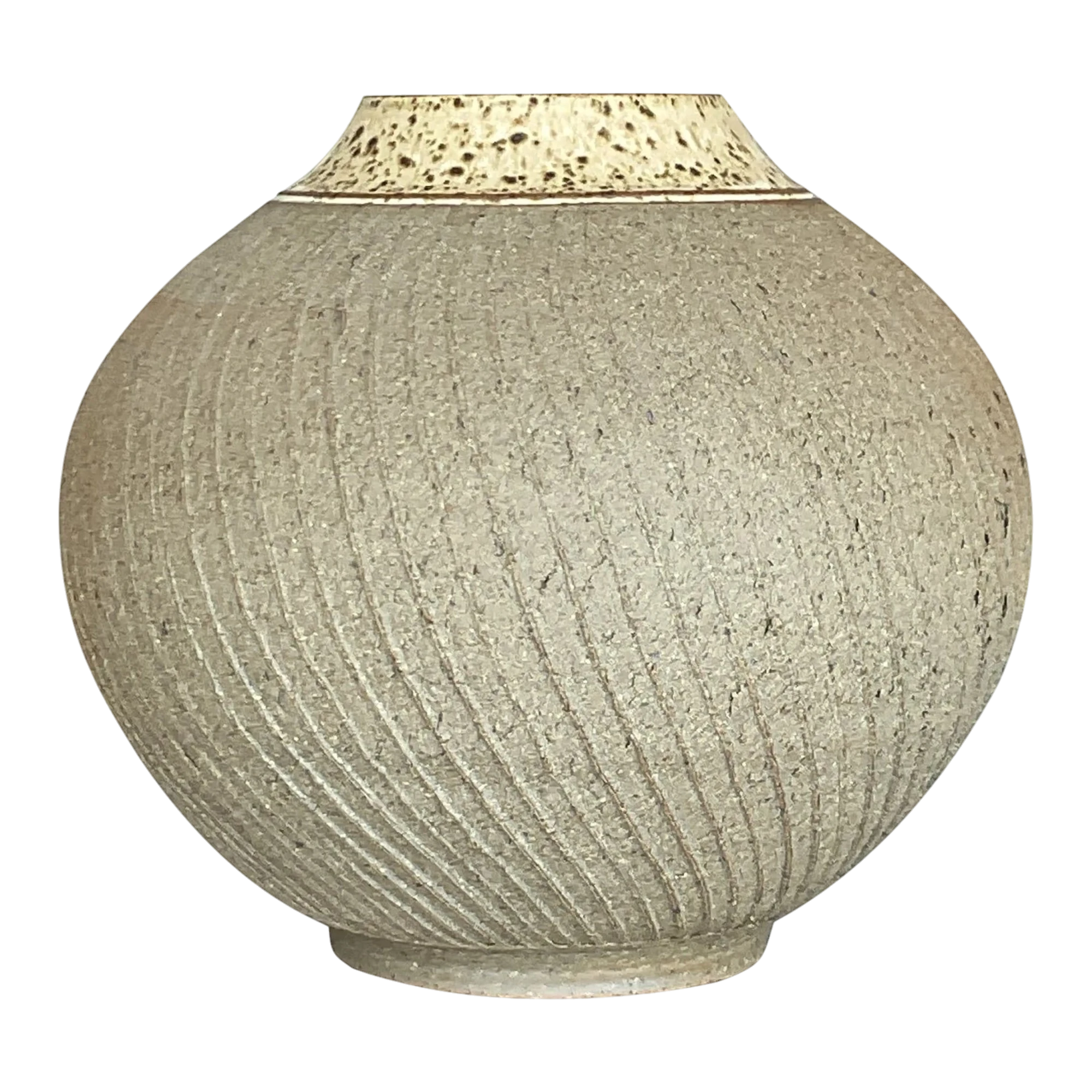 Vintage Boho Scored Studio Pottery Vase
