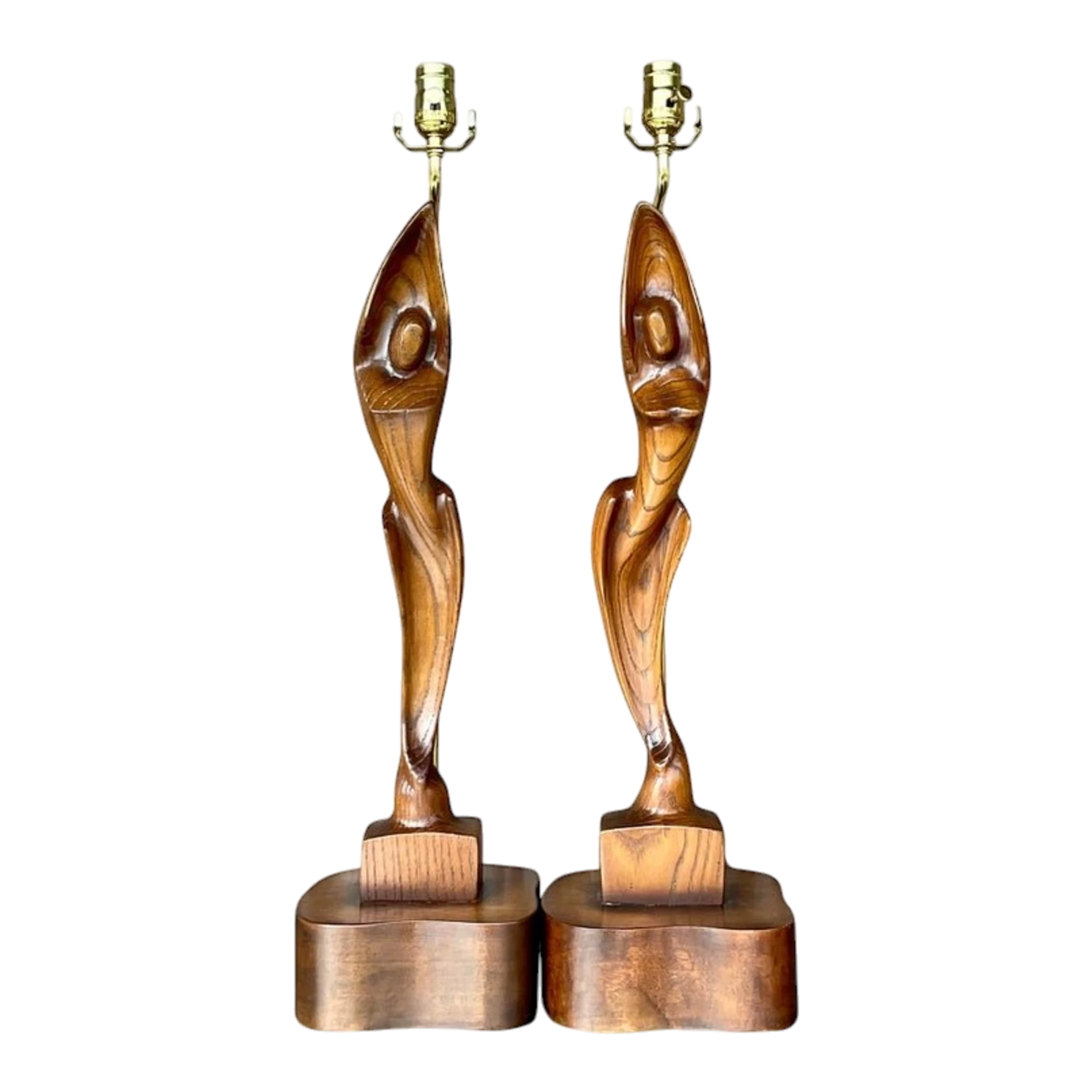 Vintage Boho Sculptural Figure Lamps by Yasha Heifetz - a Pair