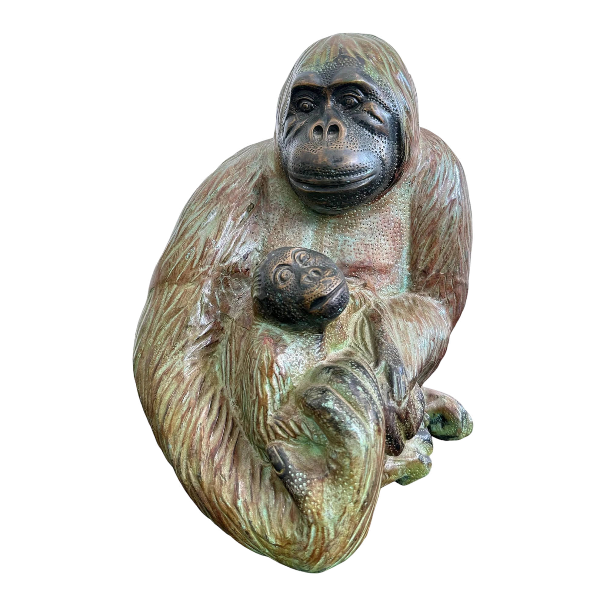 Vintage Boho Sculpture Bronze Monkey — additional photo 1