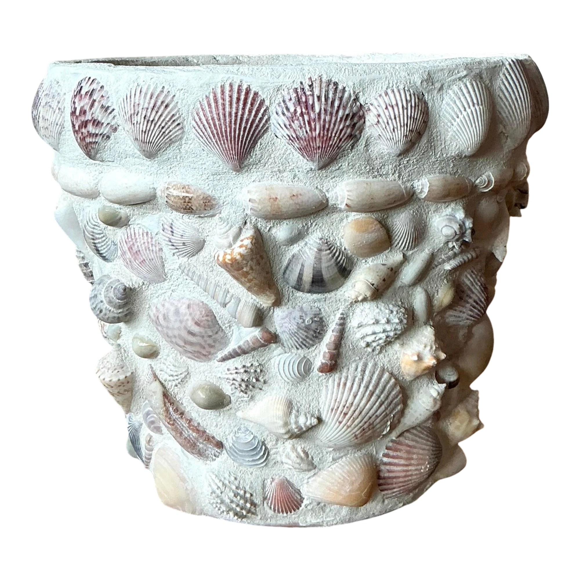 Vintage Boho Shell Encrusted Planter