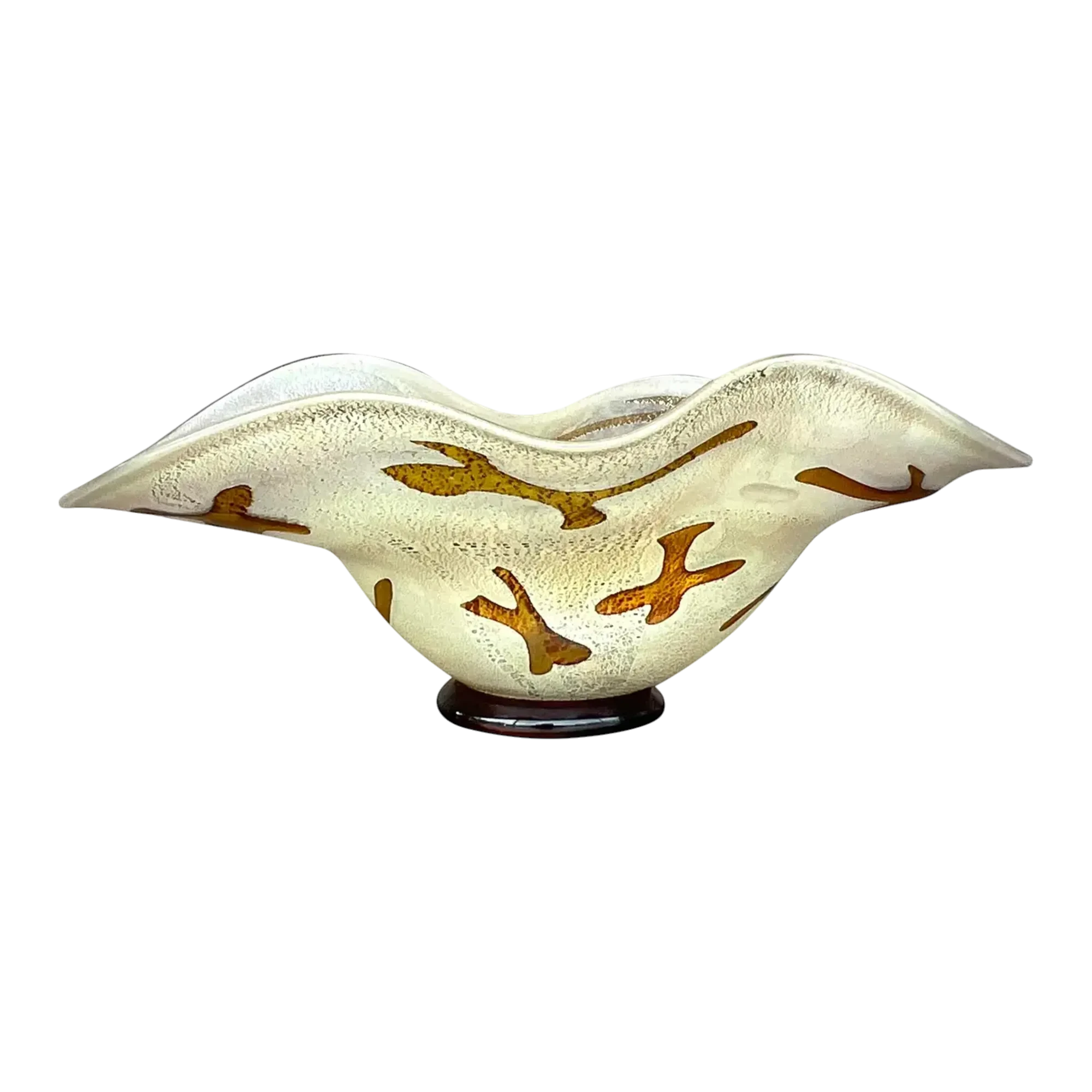 Vintage Boho Signed Art Glass Bowl