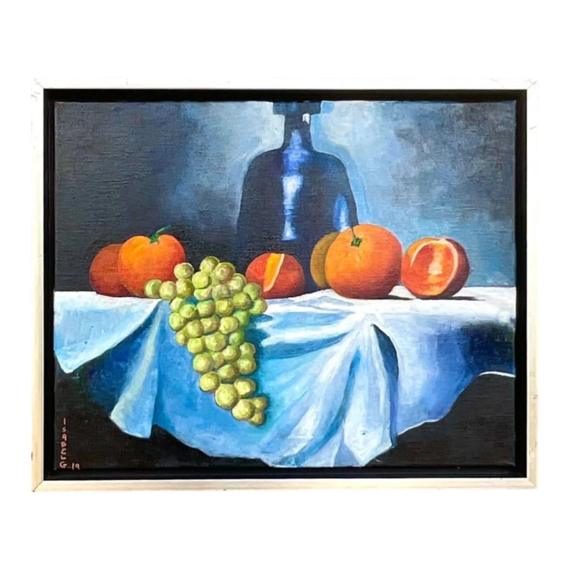 Vintage Boho Signed Original Oil Painting, Still Life on Canvas