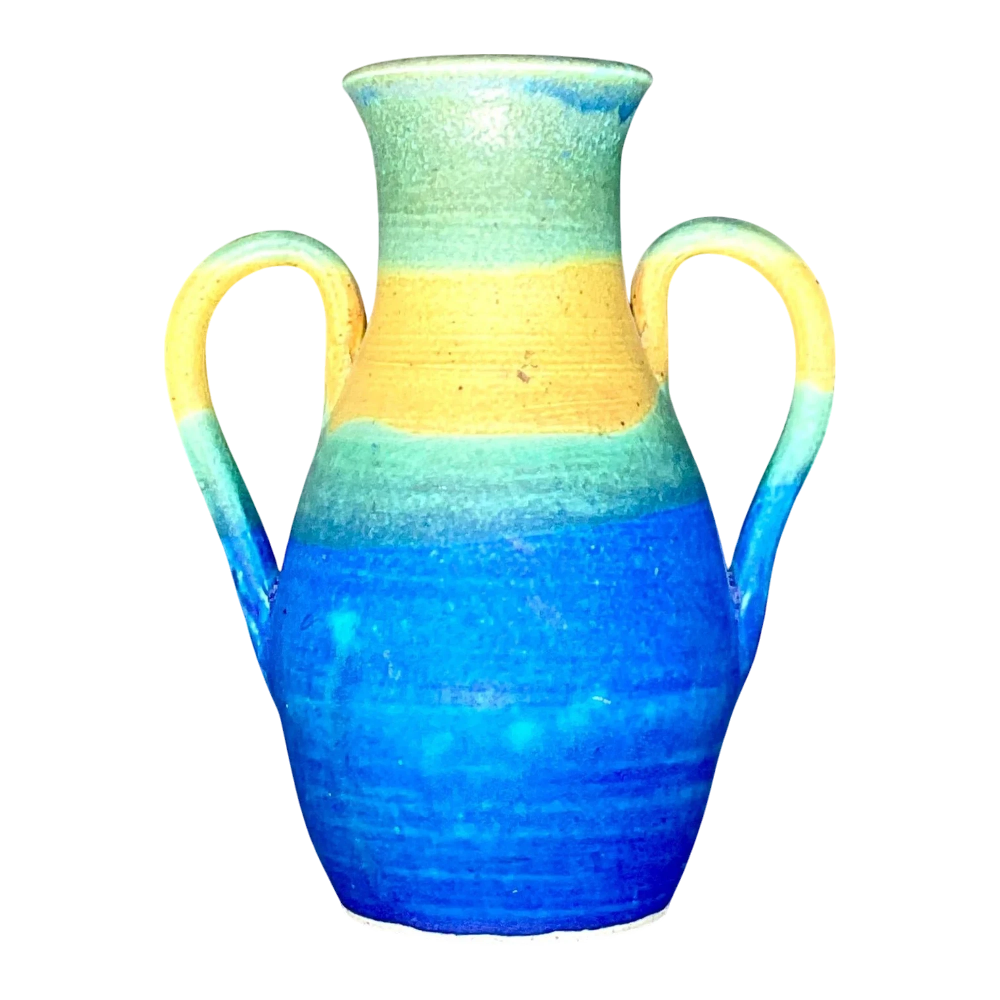 Vintage Boho Signed Studio Pottery Vase - Pottery, 6.5W x 8H