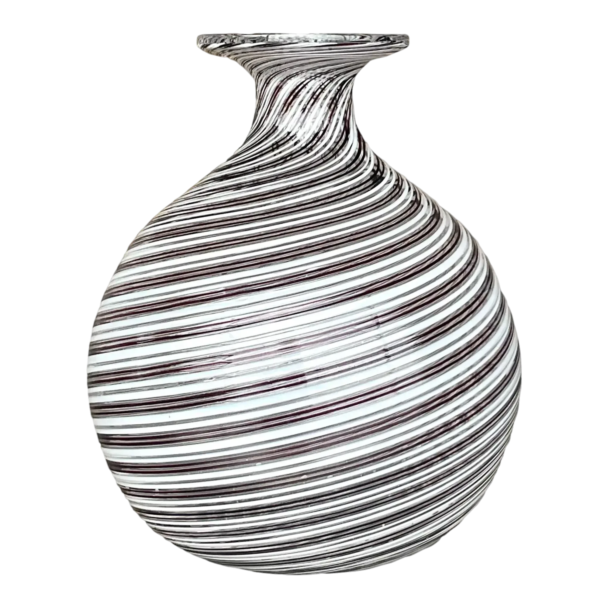 Vintage Boho Signed Swirl Art Glass Vase
