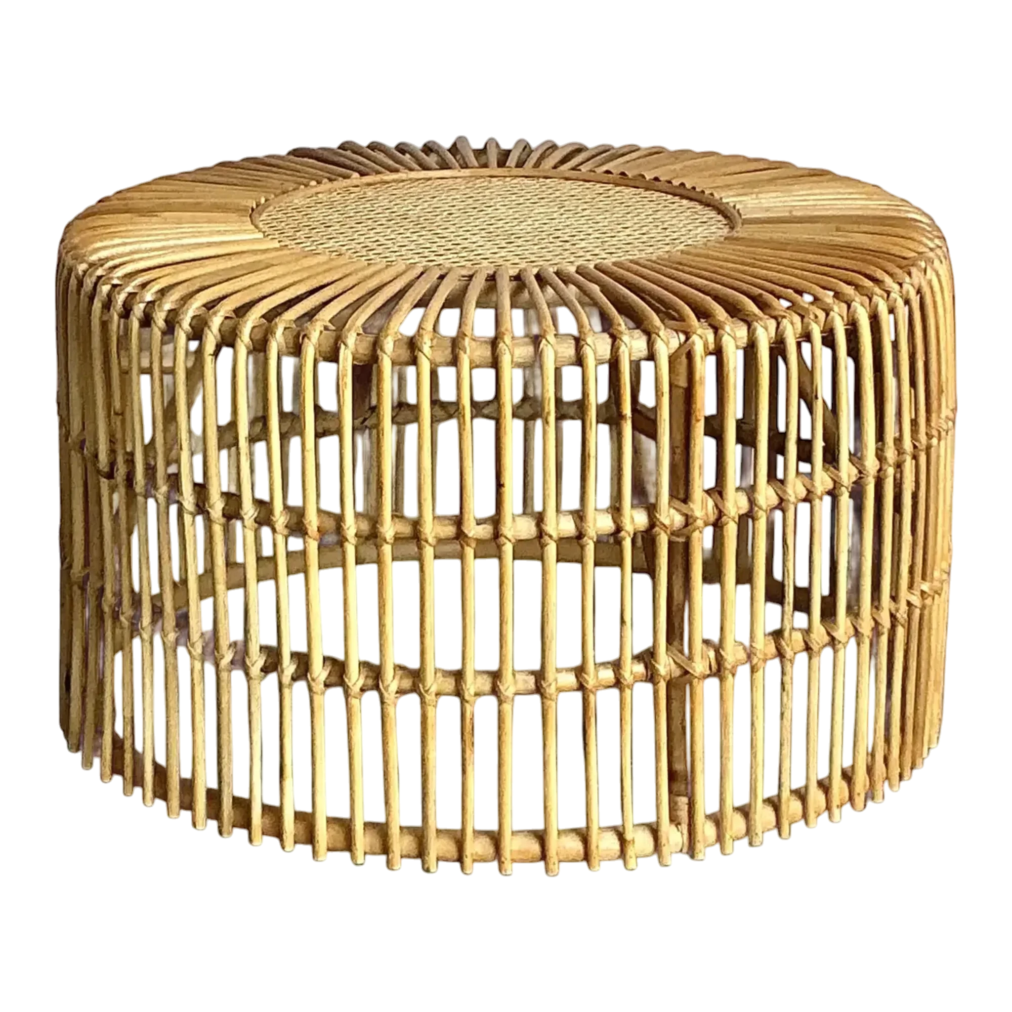 Vintage Boho Spike Rattan Coffee Table