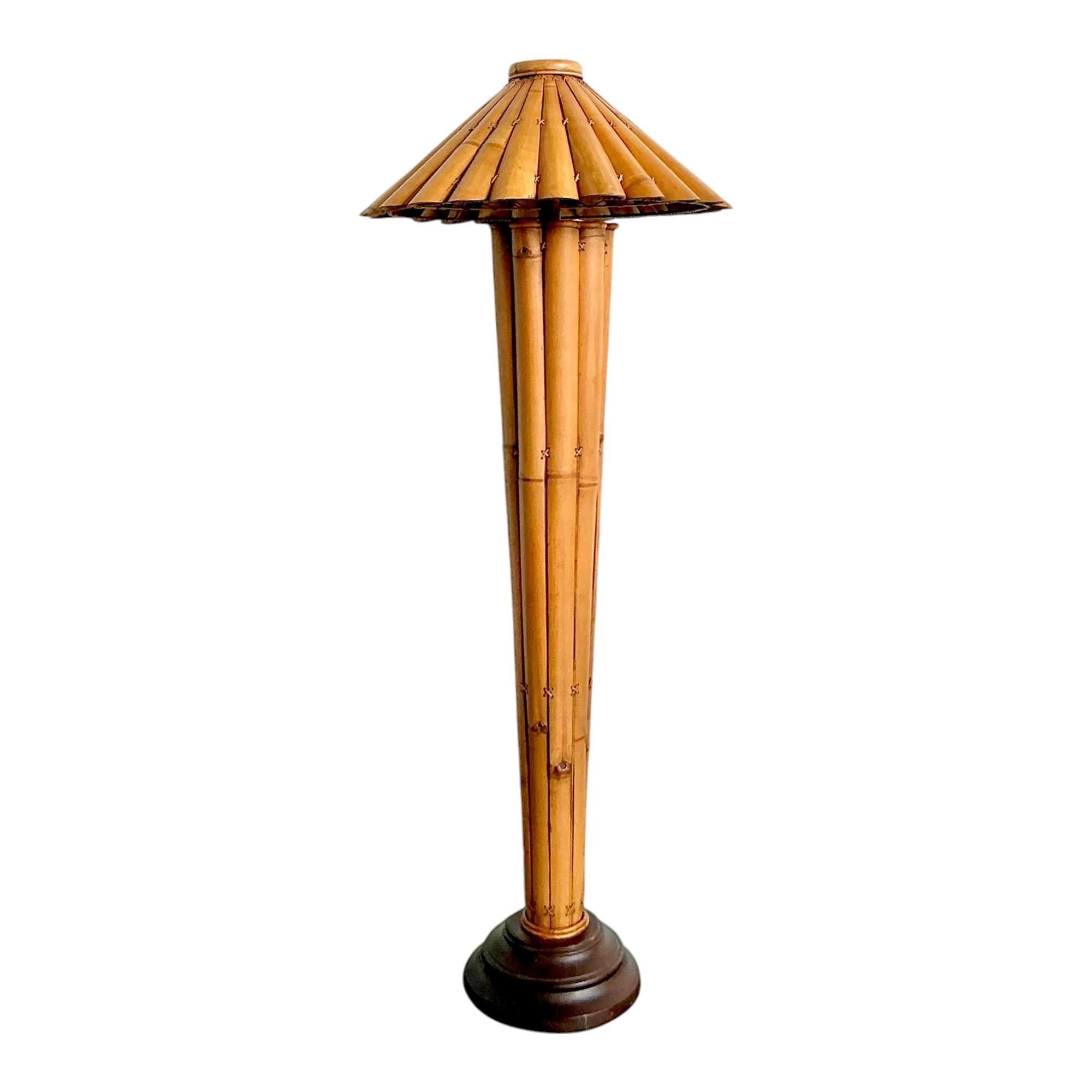 Vintage Boho Split Bamboo Floor Lamp