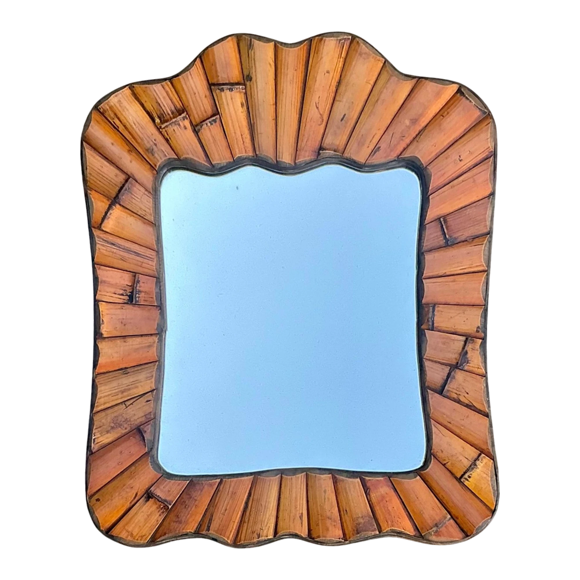 Vintage Boho Split Bamboo Mirror
