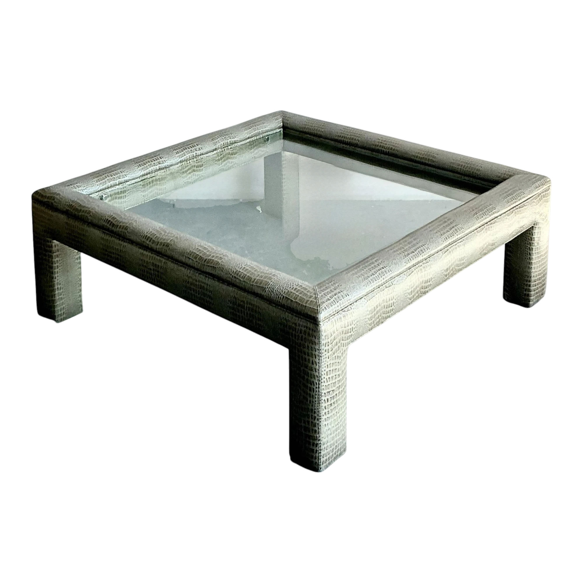 Vintage Boho Stamped Croco Coffee Table