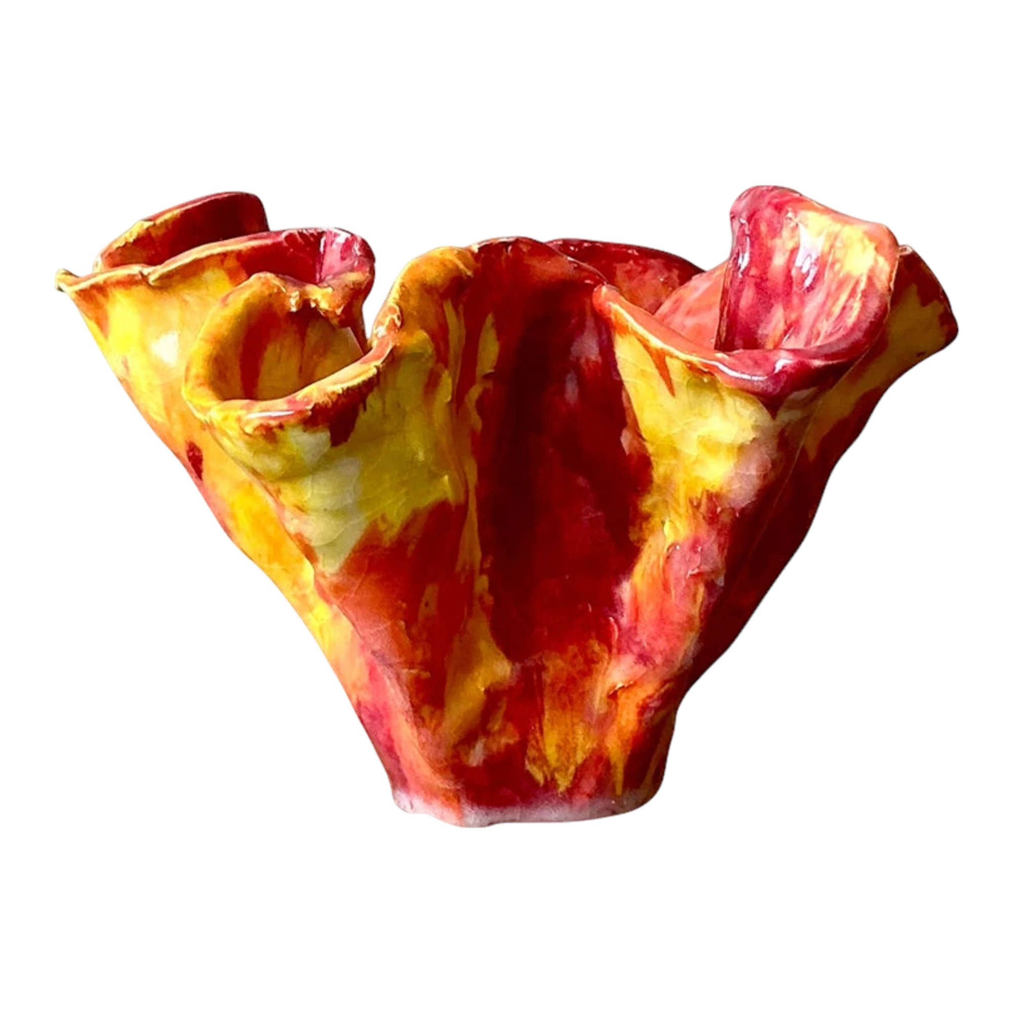 Vintage Boho Striped Ruffle Bowl