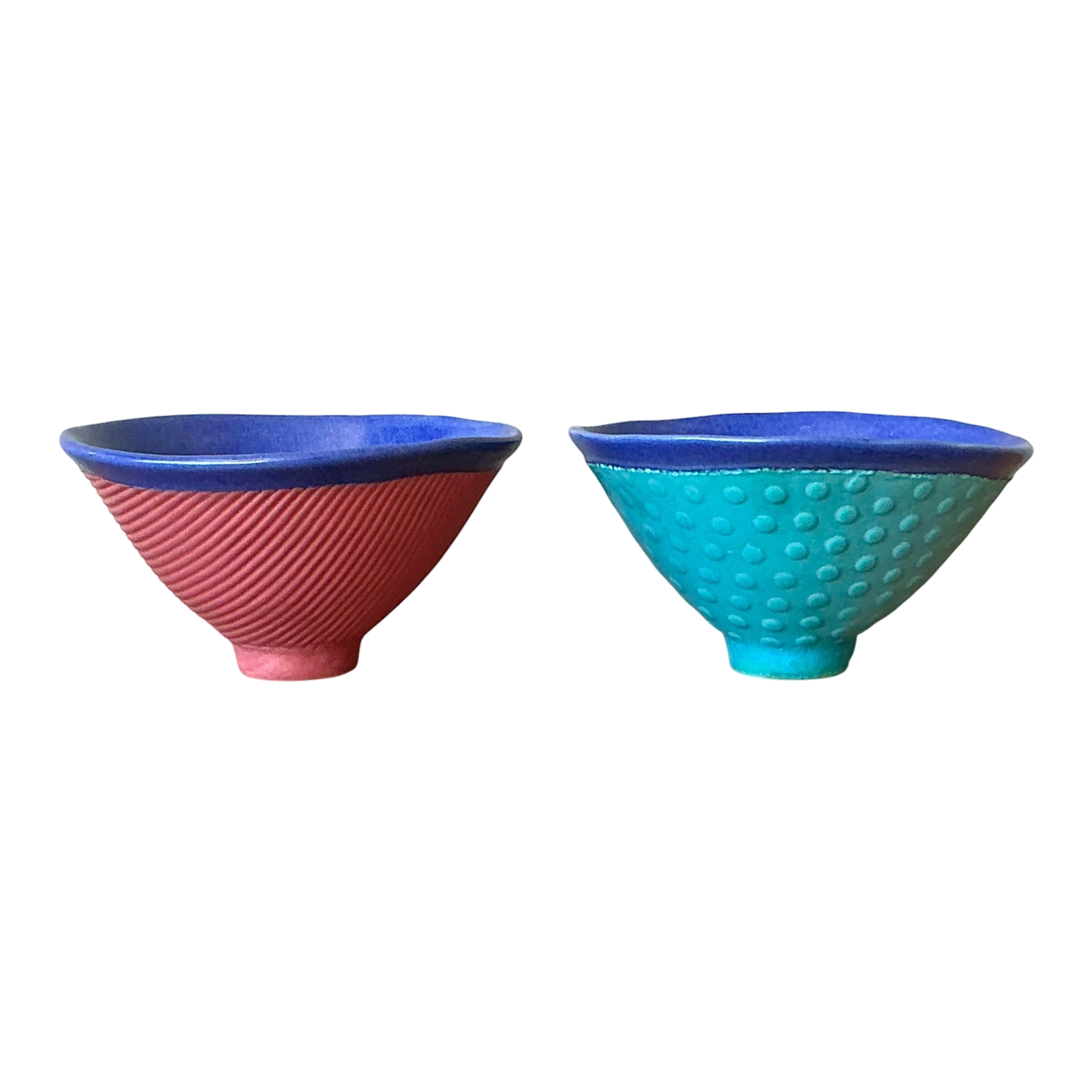 Vintage Boho Studio Pottery Bowls - Set of 2