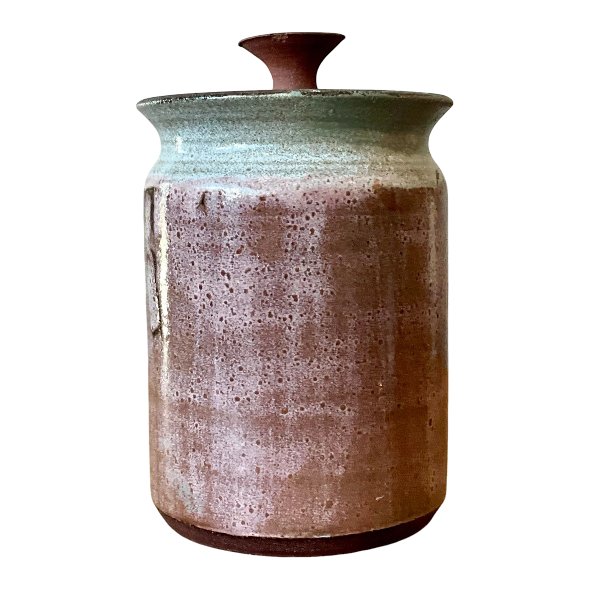 Vintage Boho Studio Pottery Lidded Jar