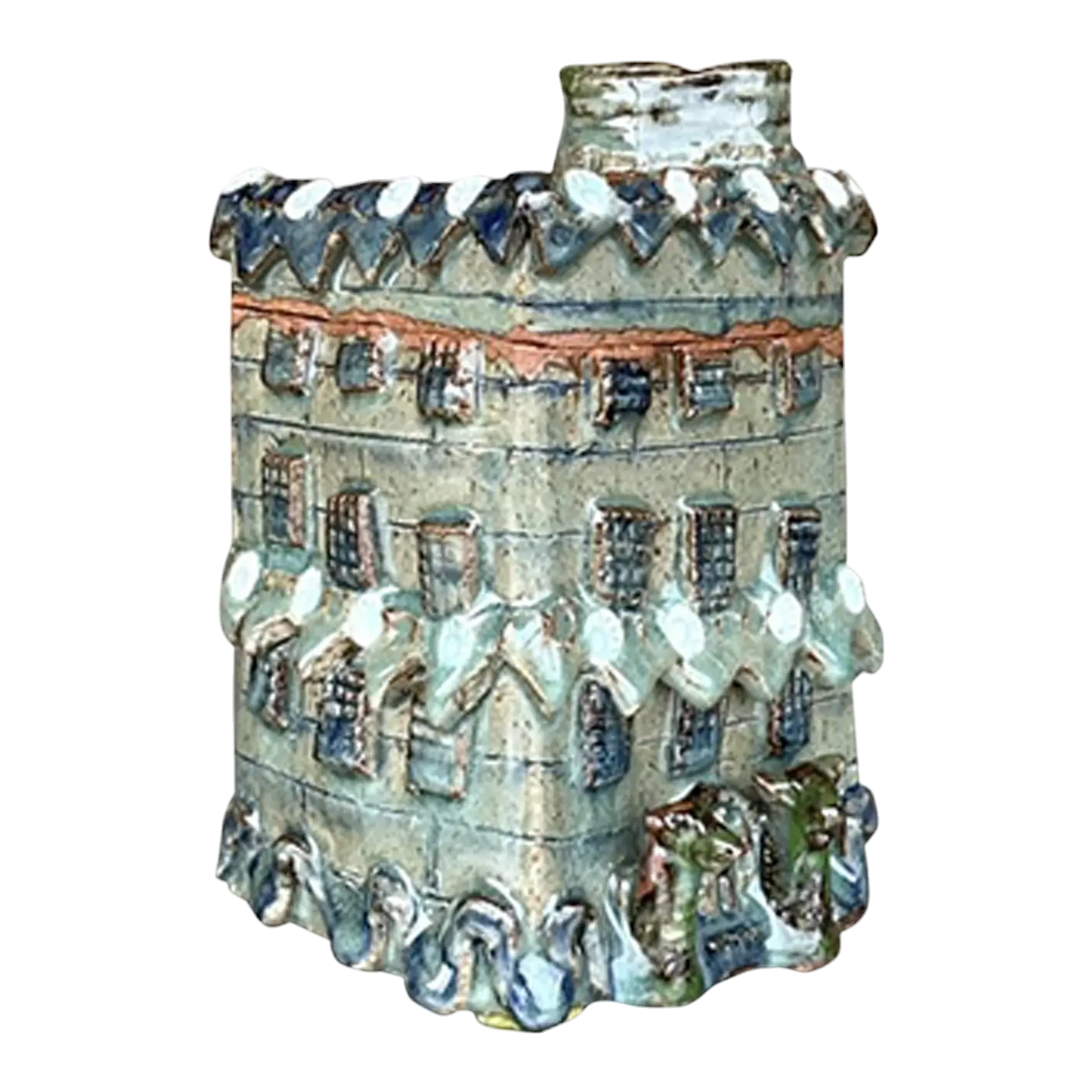 Vintage Boho Studio Pottery Lidded Jar - Pottery, 4.25W x 7H