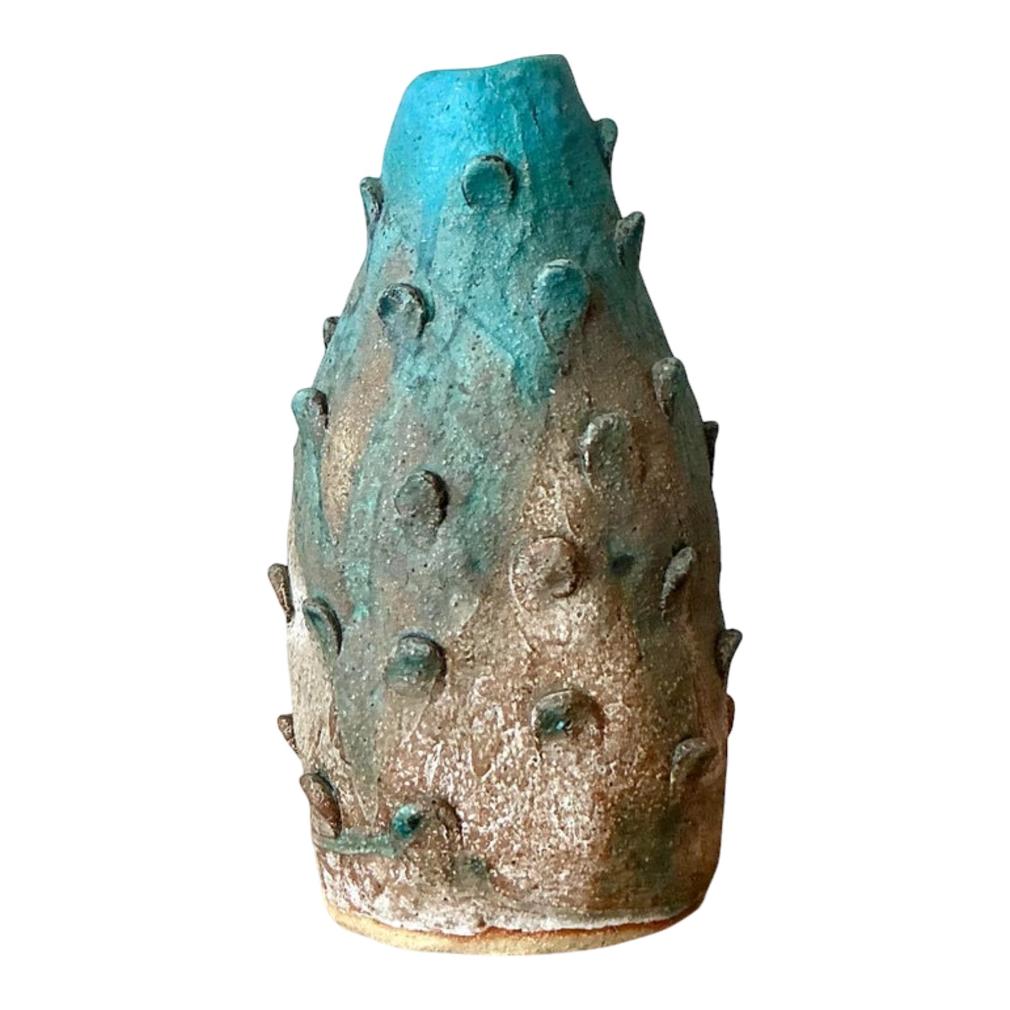 Vintage Boho Studio Pottery Prickly Pear Vase
