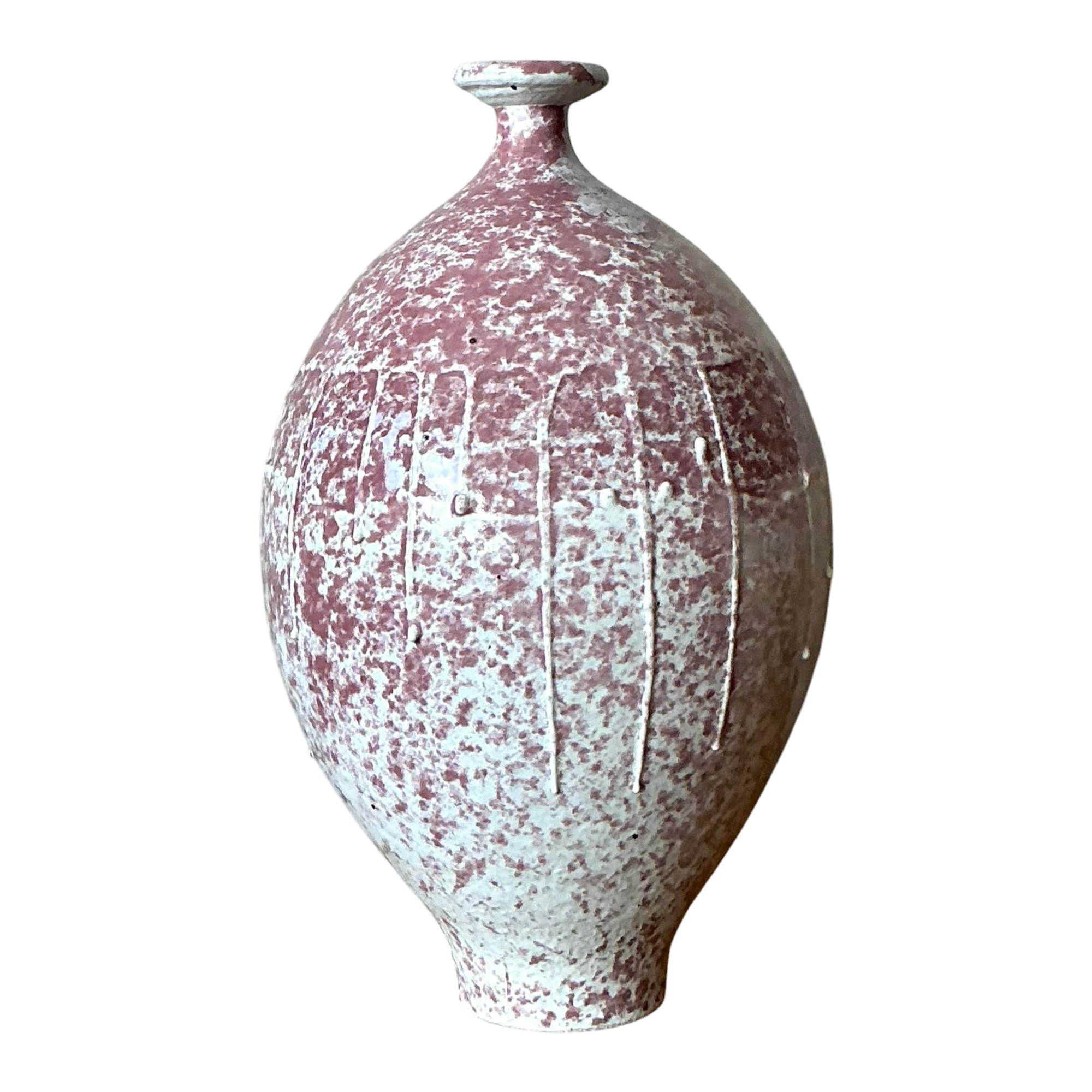 Vintage Boho Studio Pottery Vase - Ceramic, 6.25W x 11.75H