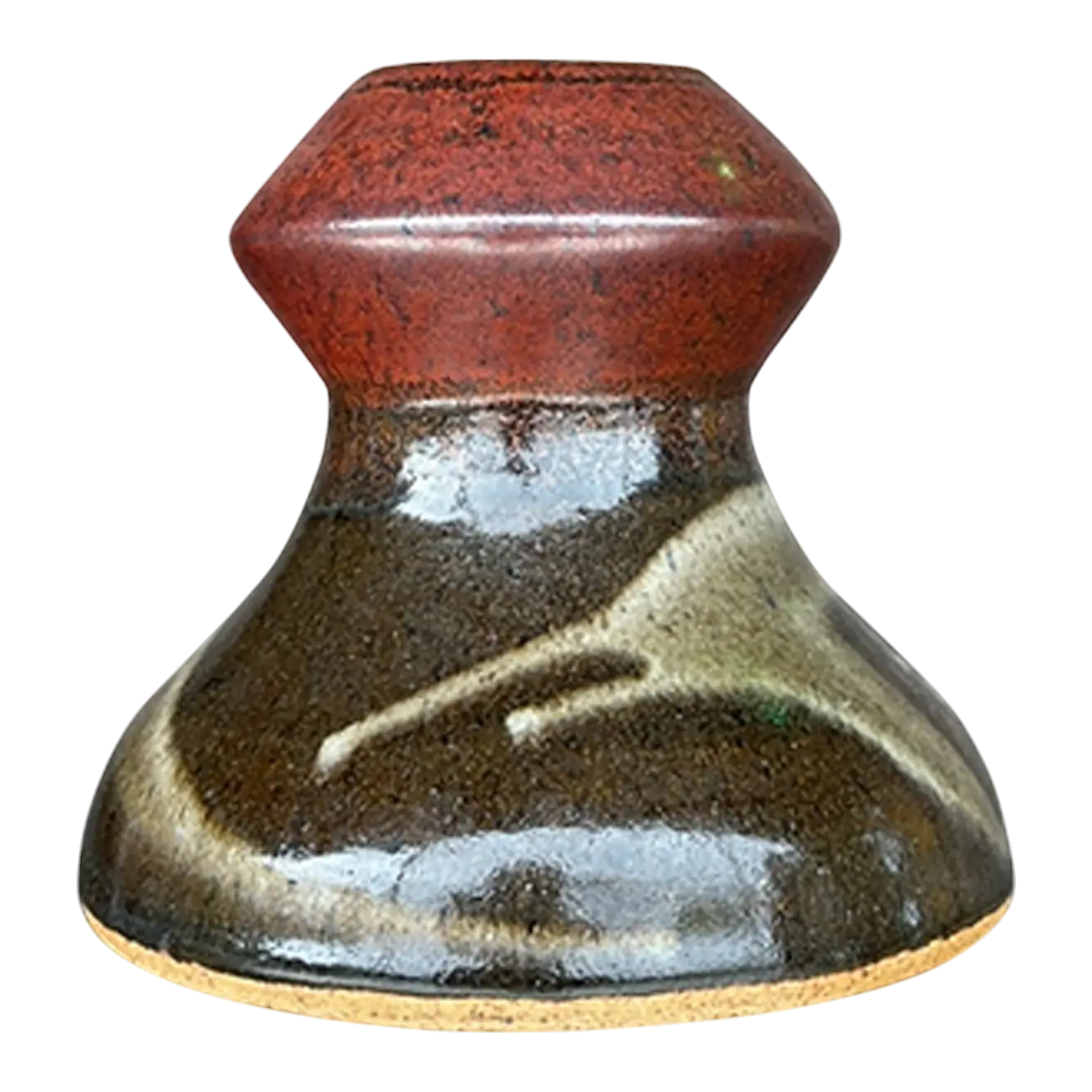 Vintage Boho Studio Pottery Vase - Pottery, 7.5W x 6.5H