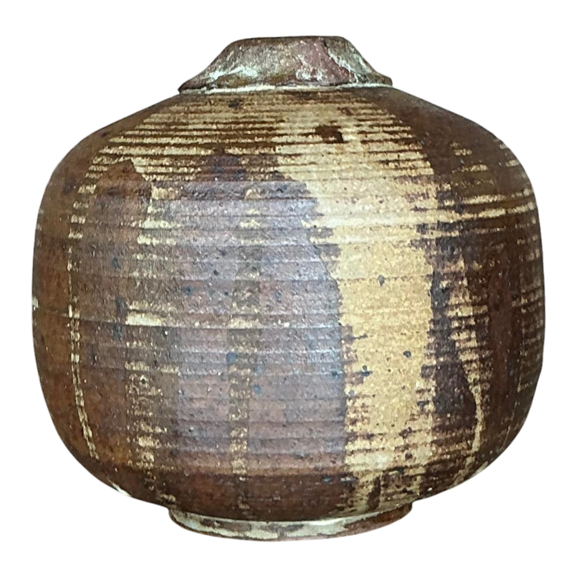 Vintage Boho Studio Pottery Vase - Stone, 5.25W x 5.25H