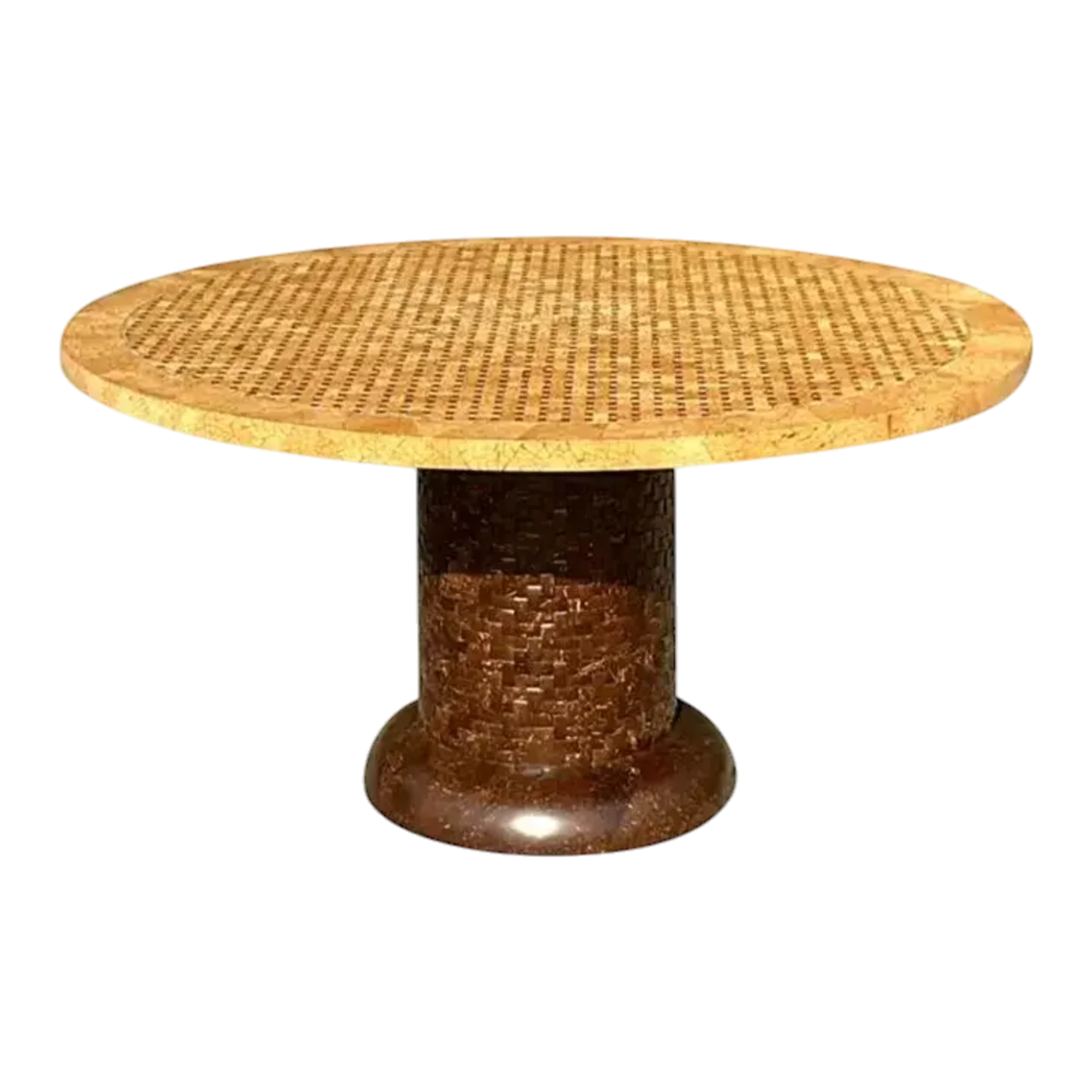 Vintage Boho Tessellated Coconut Shell Dining Table