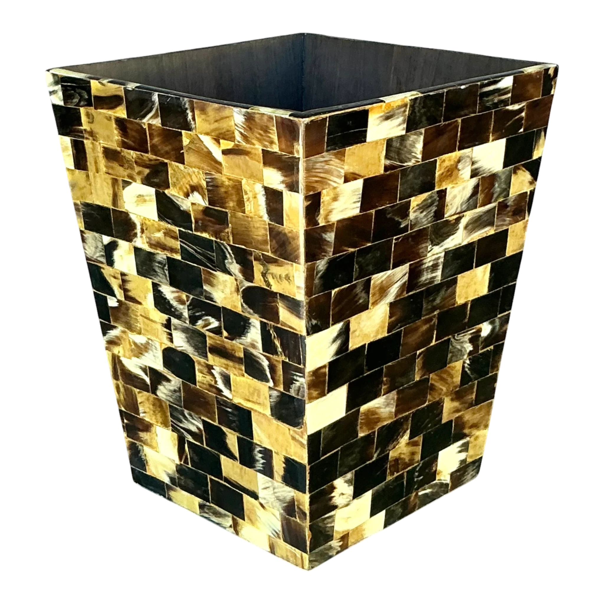 Vintage Boho Tessellated Horn Wastepaper Basket — additional photo 1