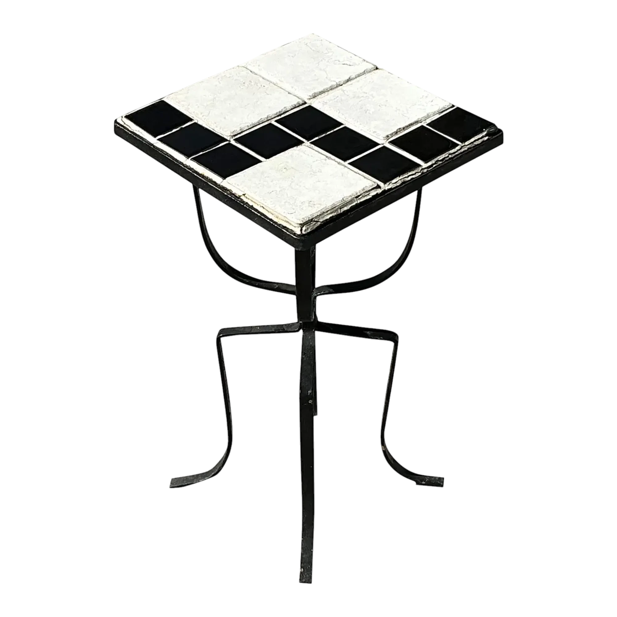 Vintage Boho Tile Top Drinks Table