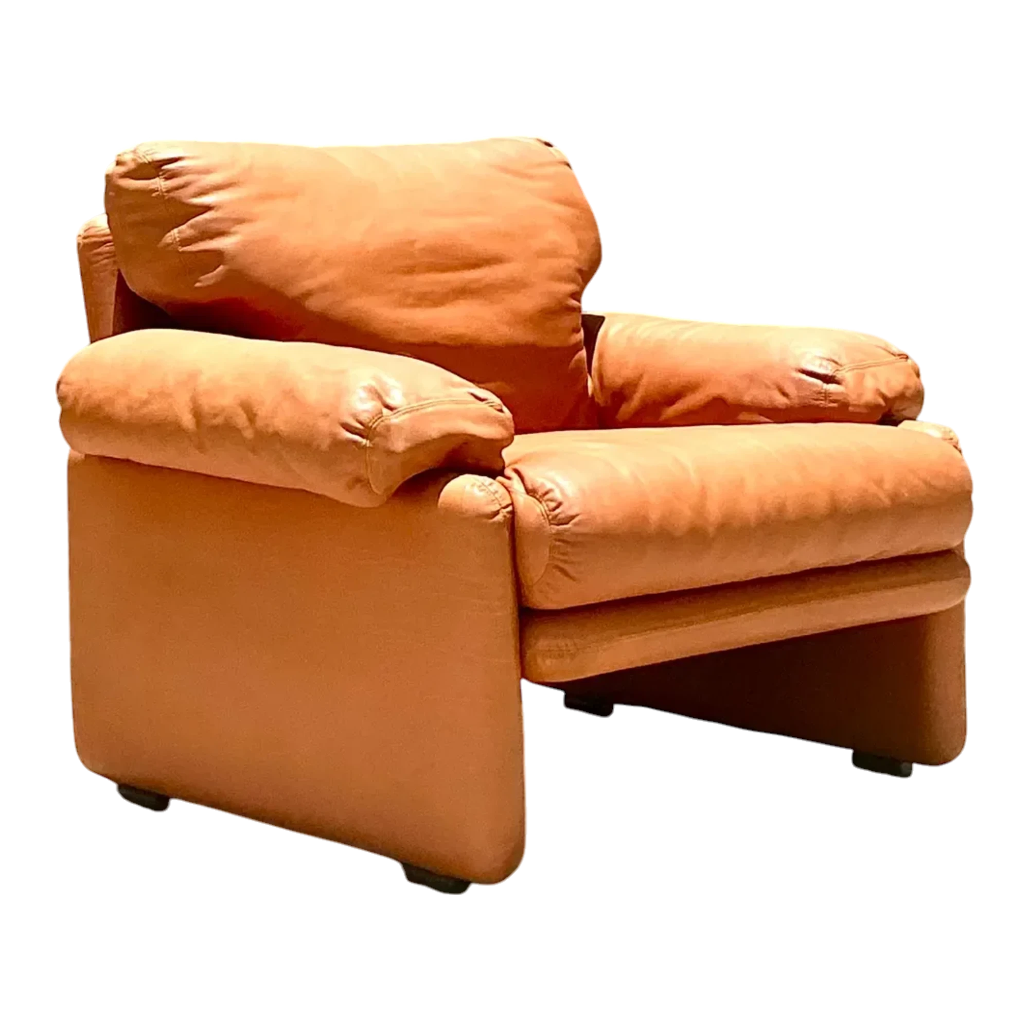 Vintage Boho Tobia Scarpa for B&B Italia Leather Lounge Chair