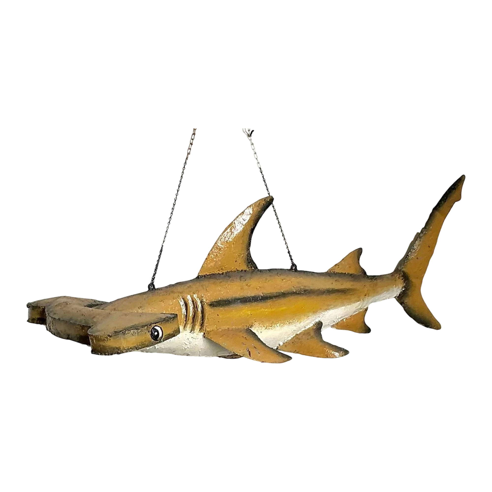 Vintage Boho Torch Cut Wrought Iron Hammer Head Shark
