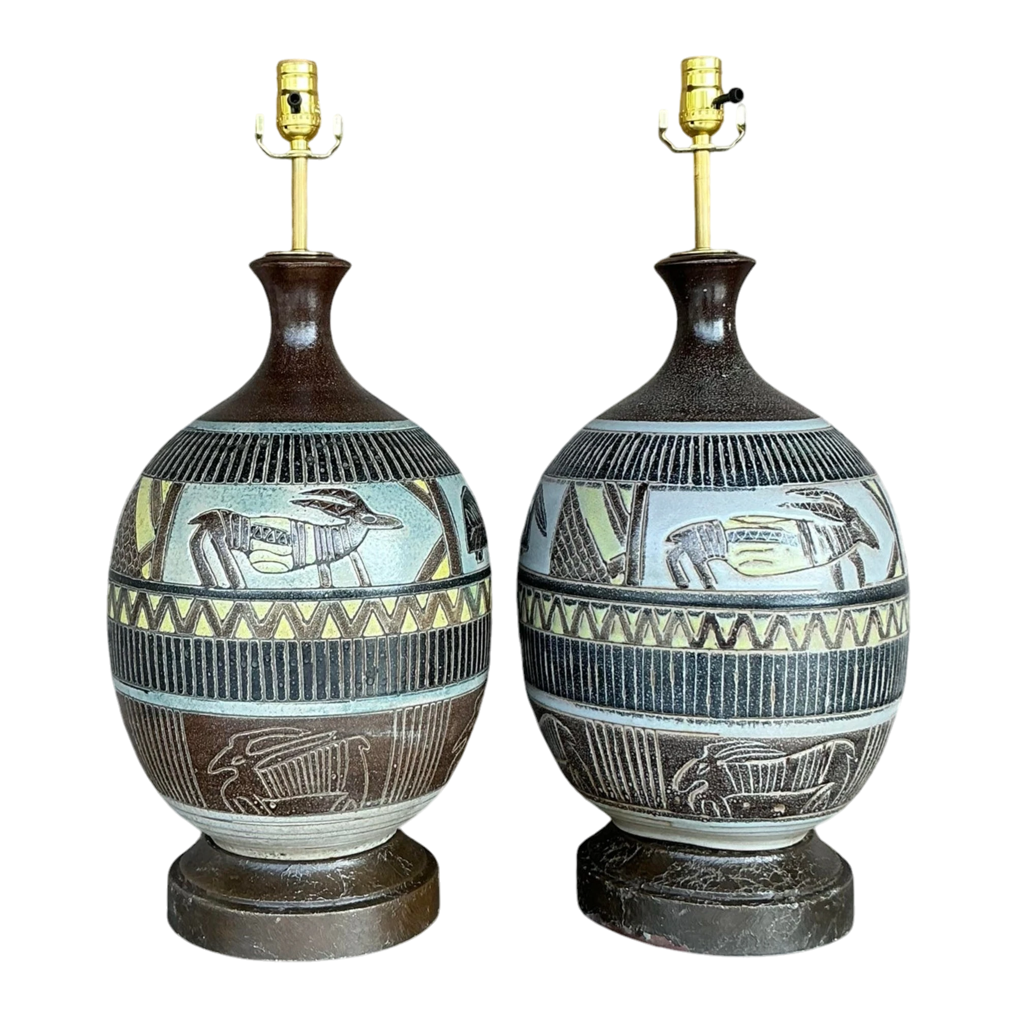 Vintage Boho Tribal Lamps - A Pair — additional photo 1