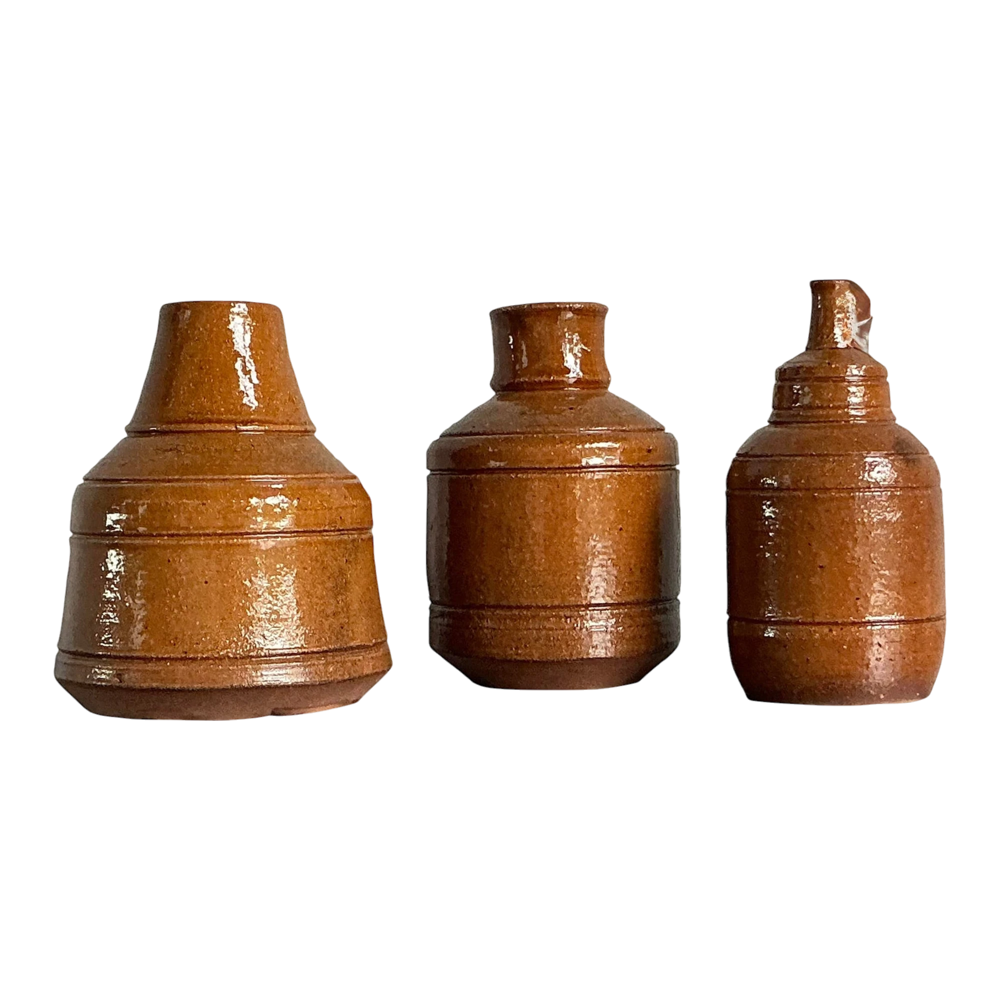 Vintage Boho Trio of Studio Pottery Vases