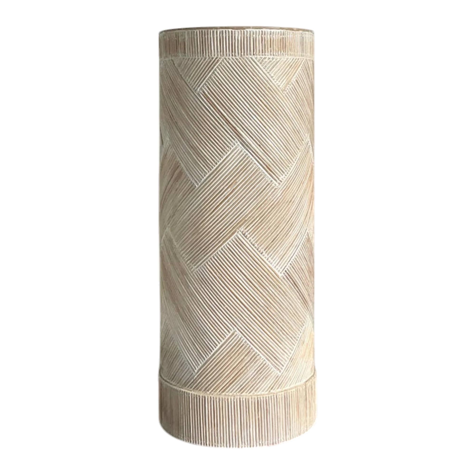 Vintage Boho Washed Pencil Reed Pedestal
