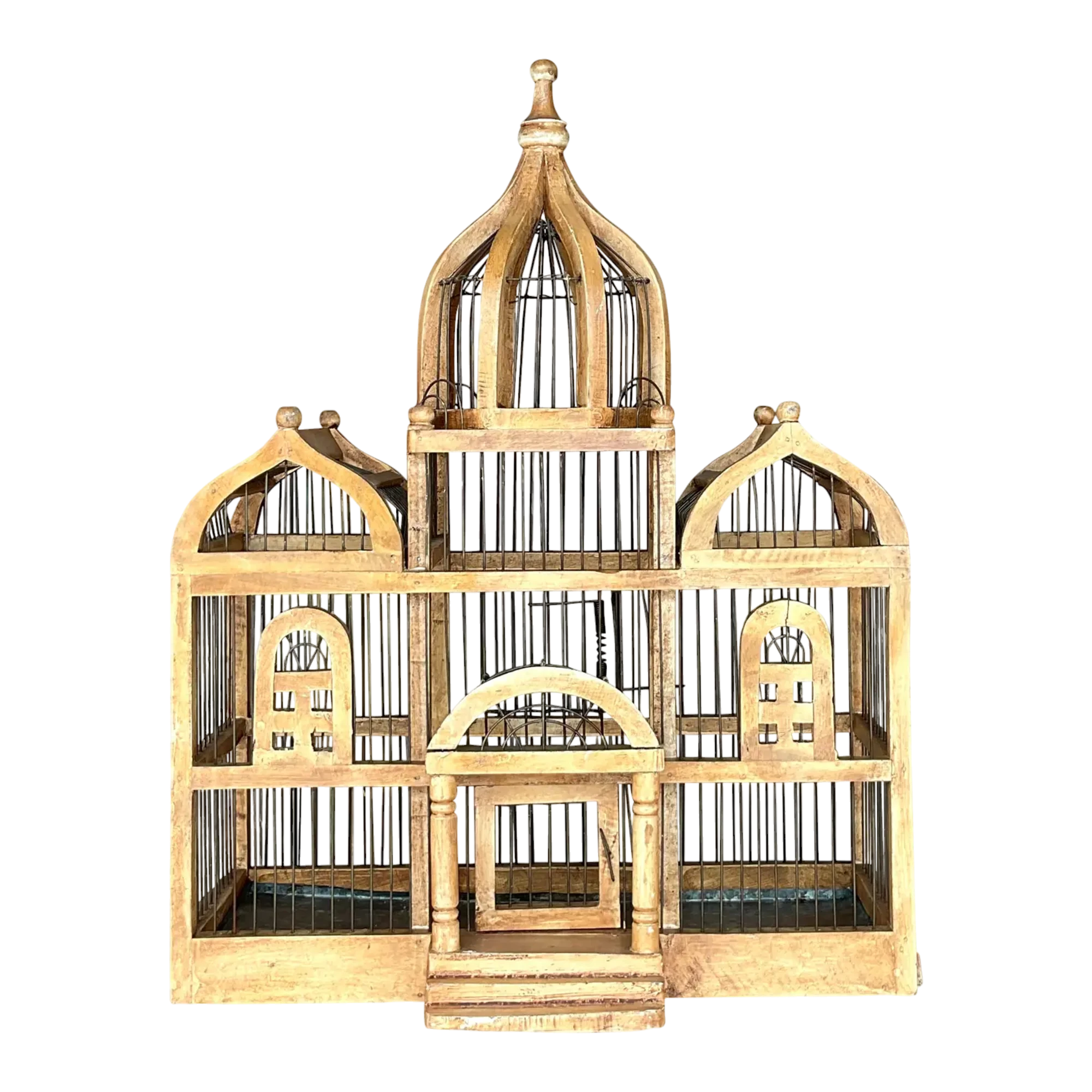 Vintage Boho Wooden Bird Cage