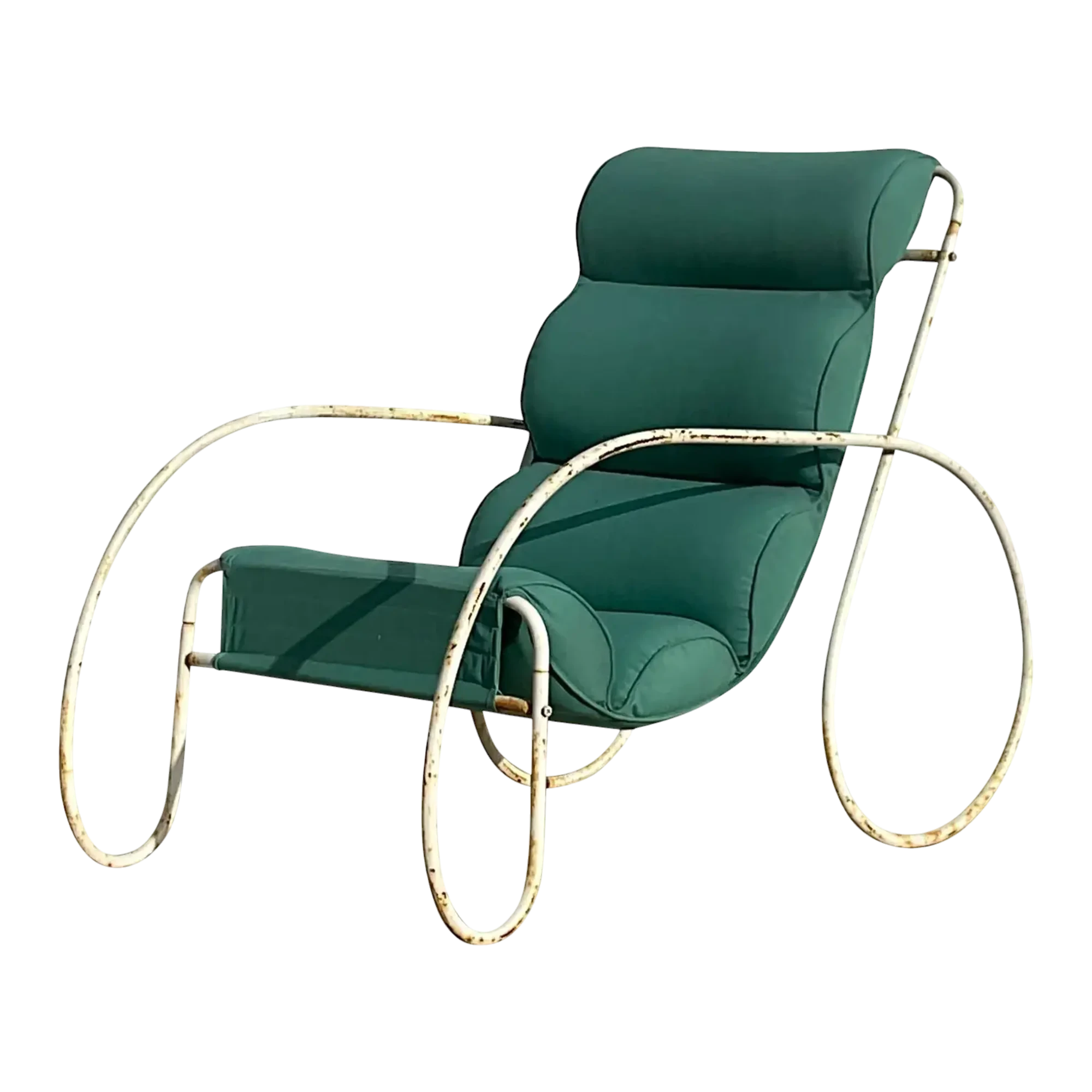 Vintage Boho Wrought Iron Chair After Eileen Gray