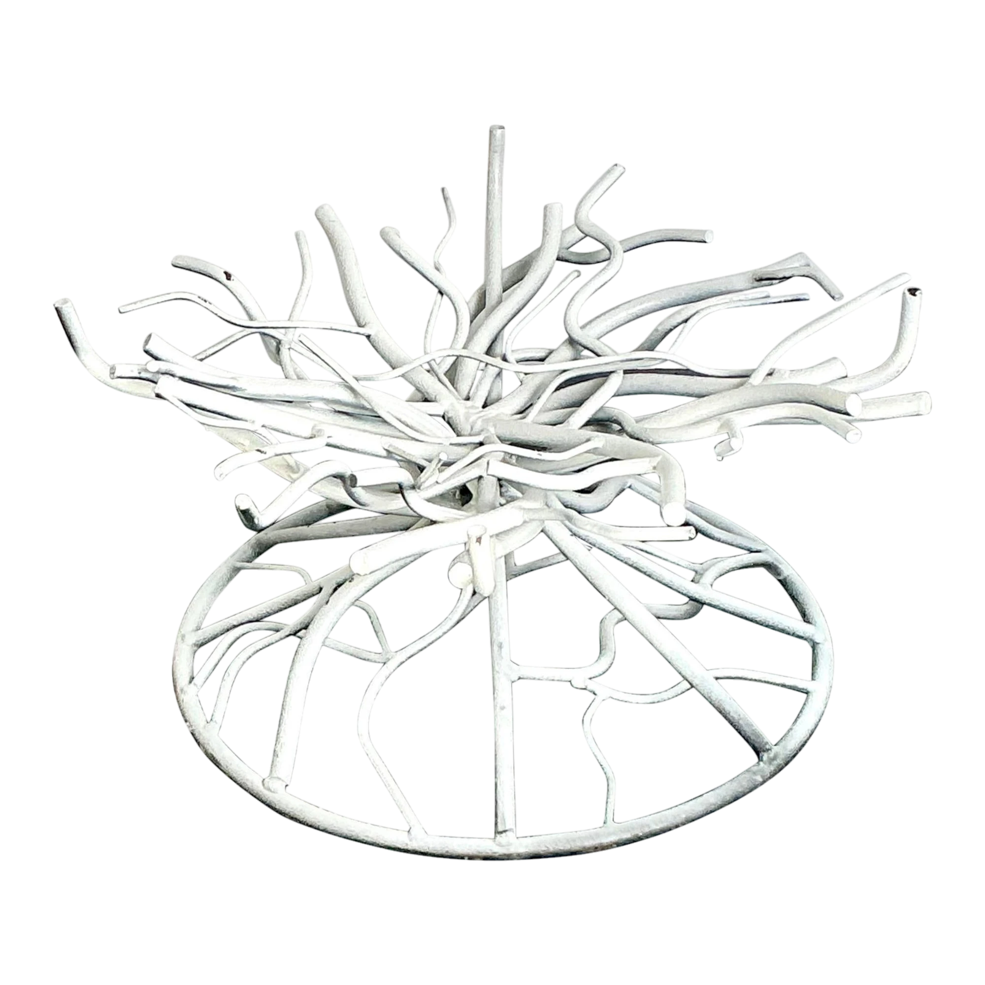 Vintage Boho Wrought Iron Coral Branch Coffee Table Pedestal — additional photo 1