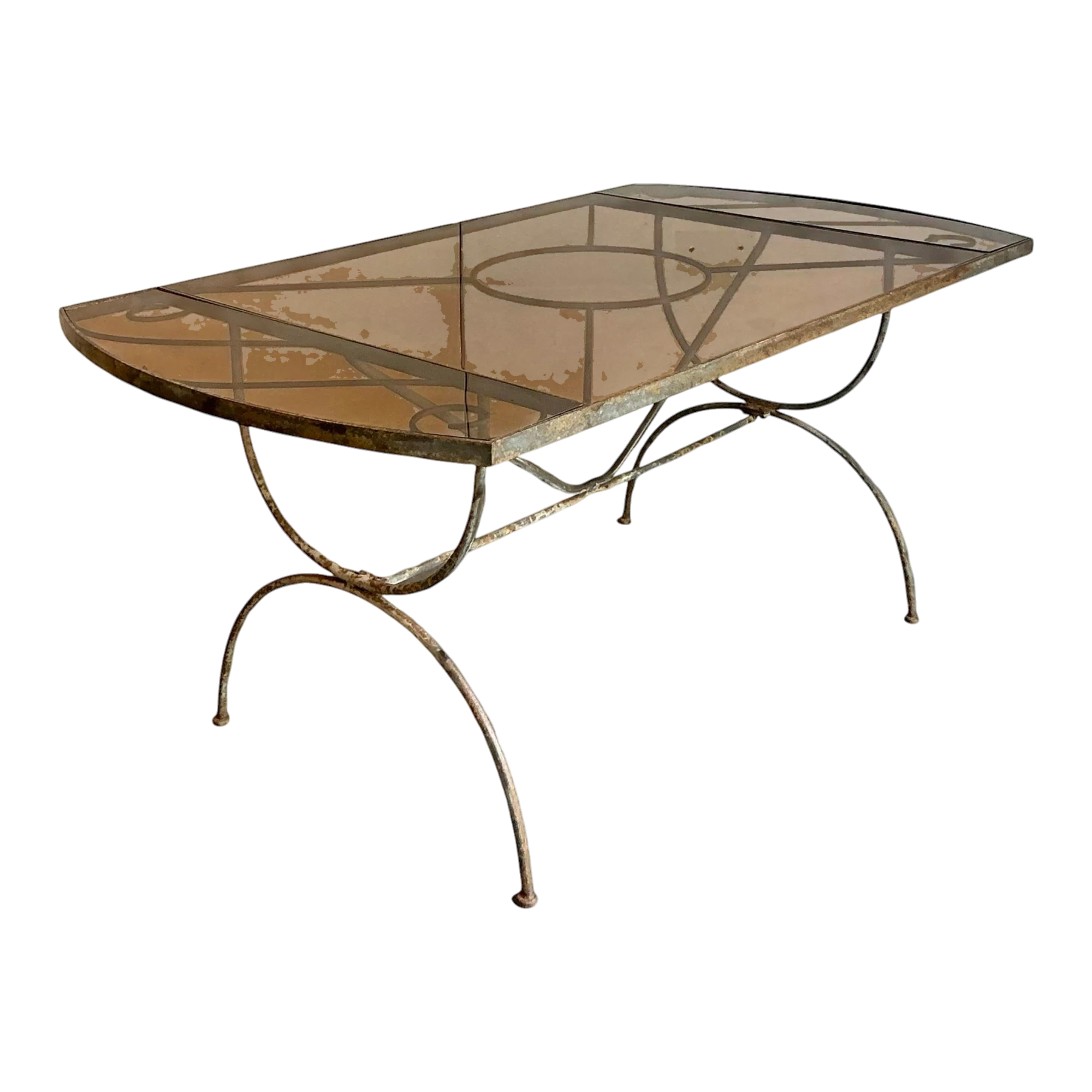 Vintage Boho Wrought Iron Dining Table After Tempestini