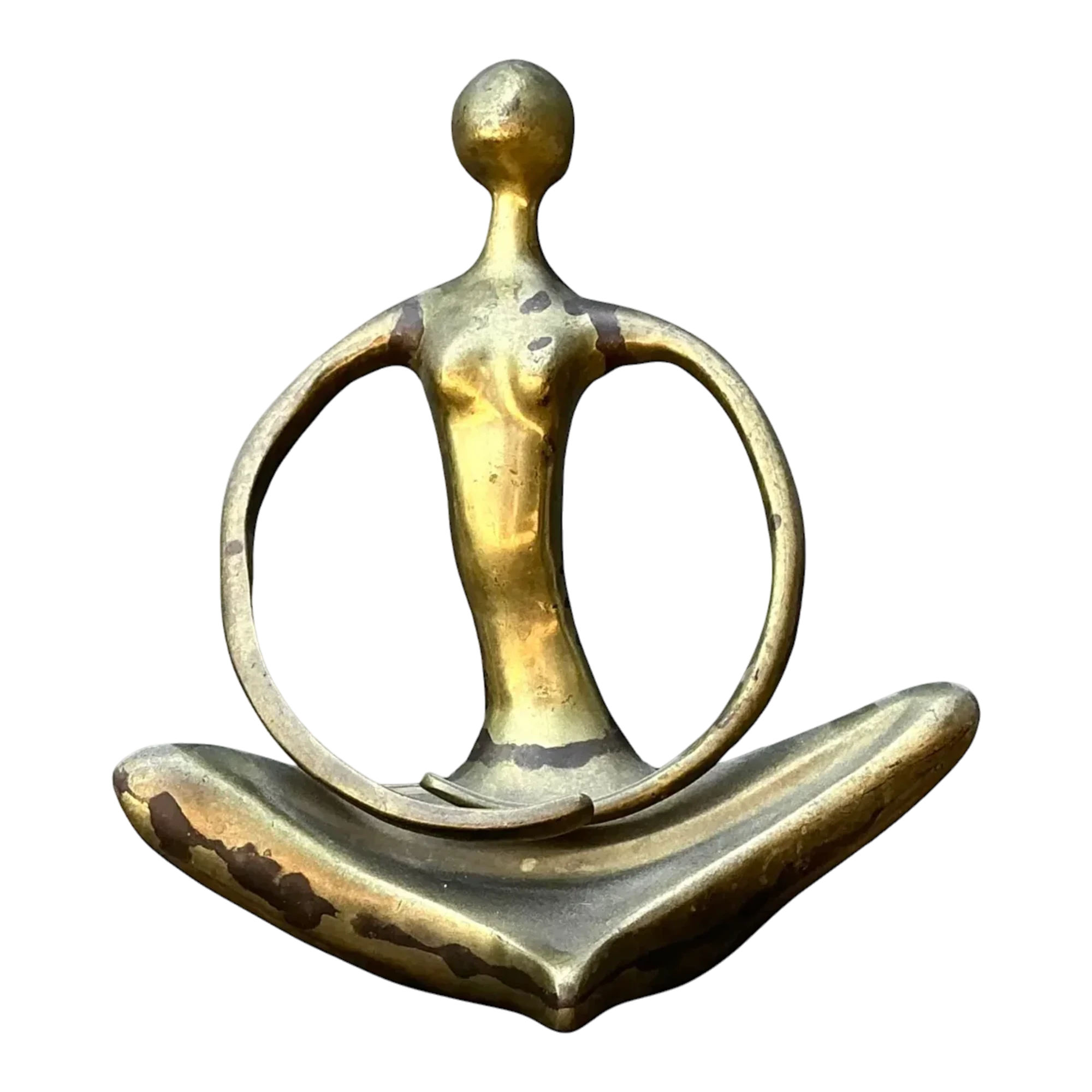 Vintage Brass Abstract Figure