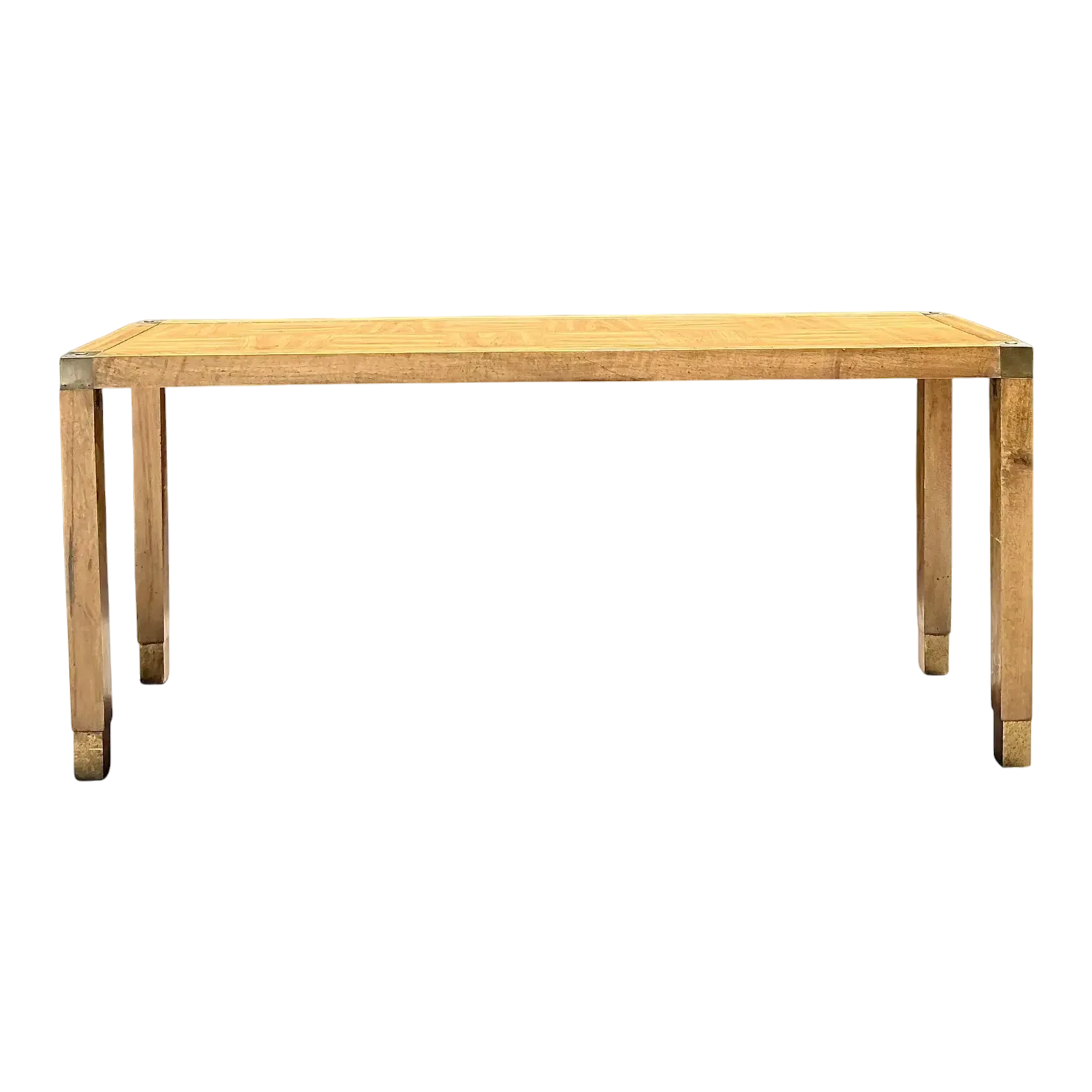 Vintage Brass Detail Campaign Console Table