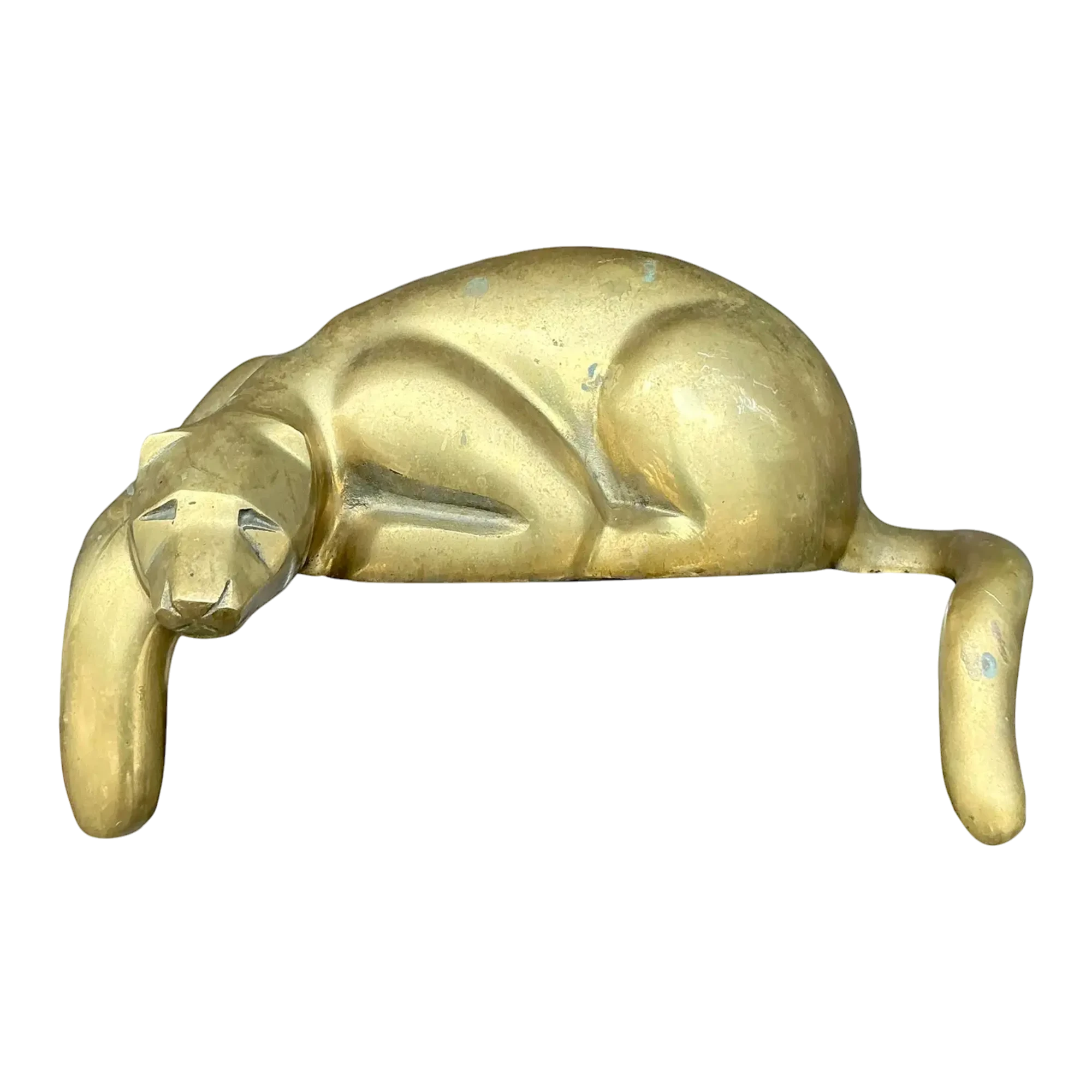 Vintage Brass Lounging Tiger