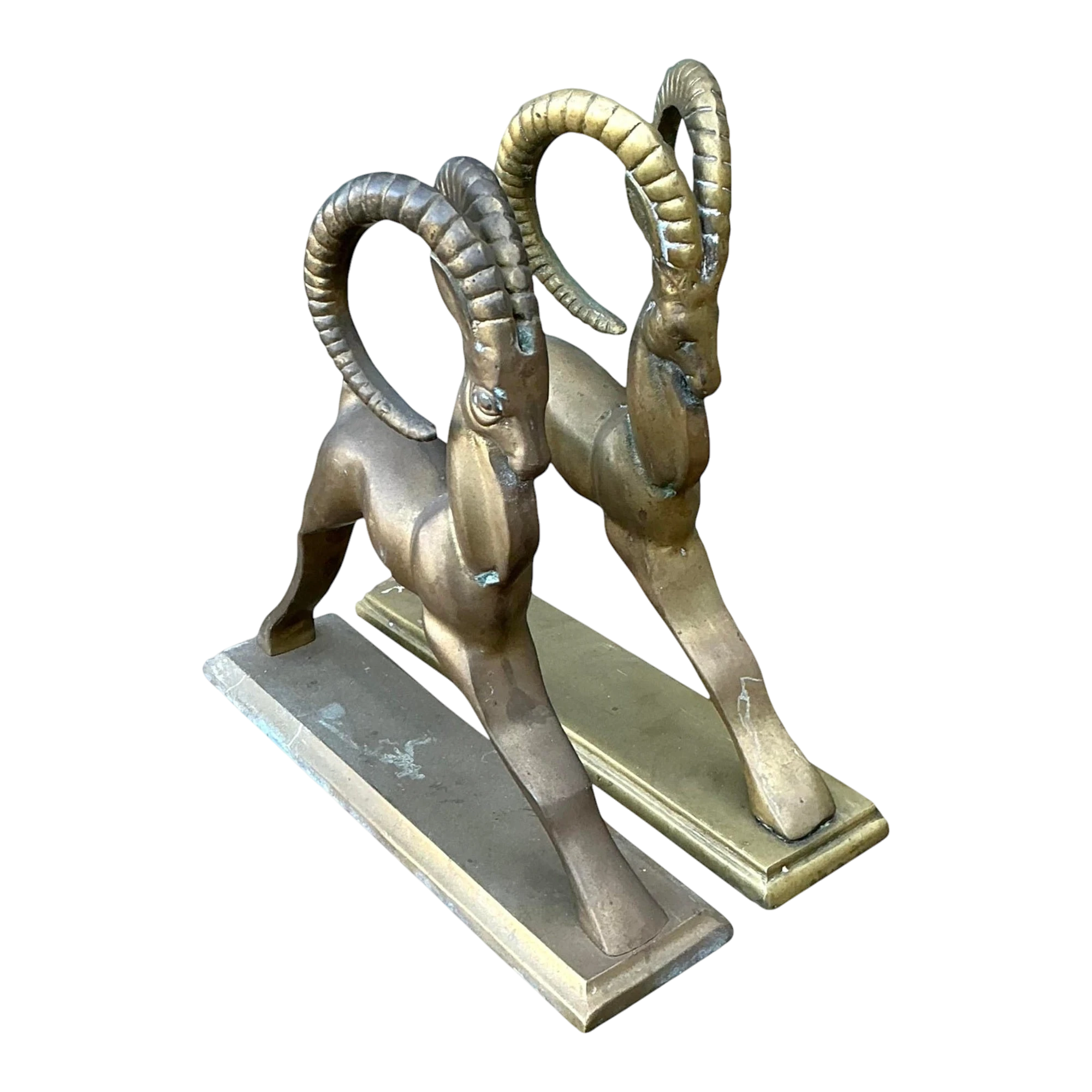 Vintage Brass Ram Bookends - Set of 2