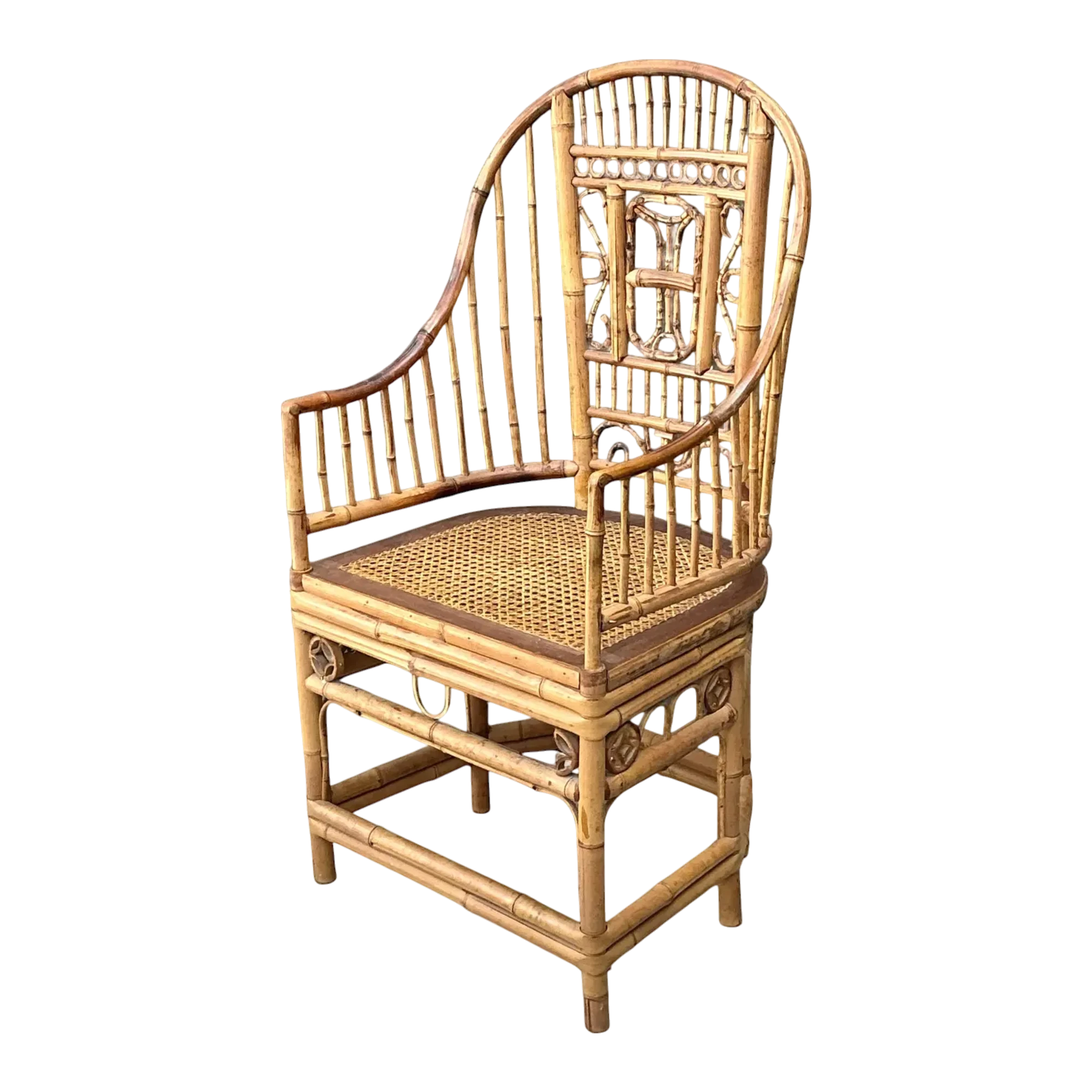Vintage Brighton Pavilion High Back Rattan Chair