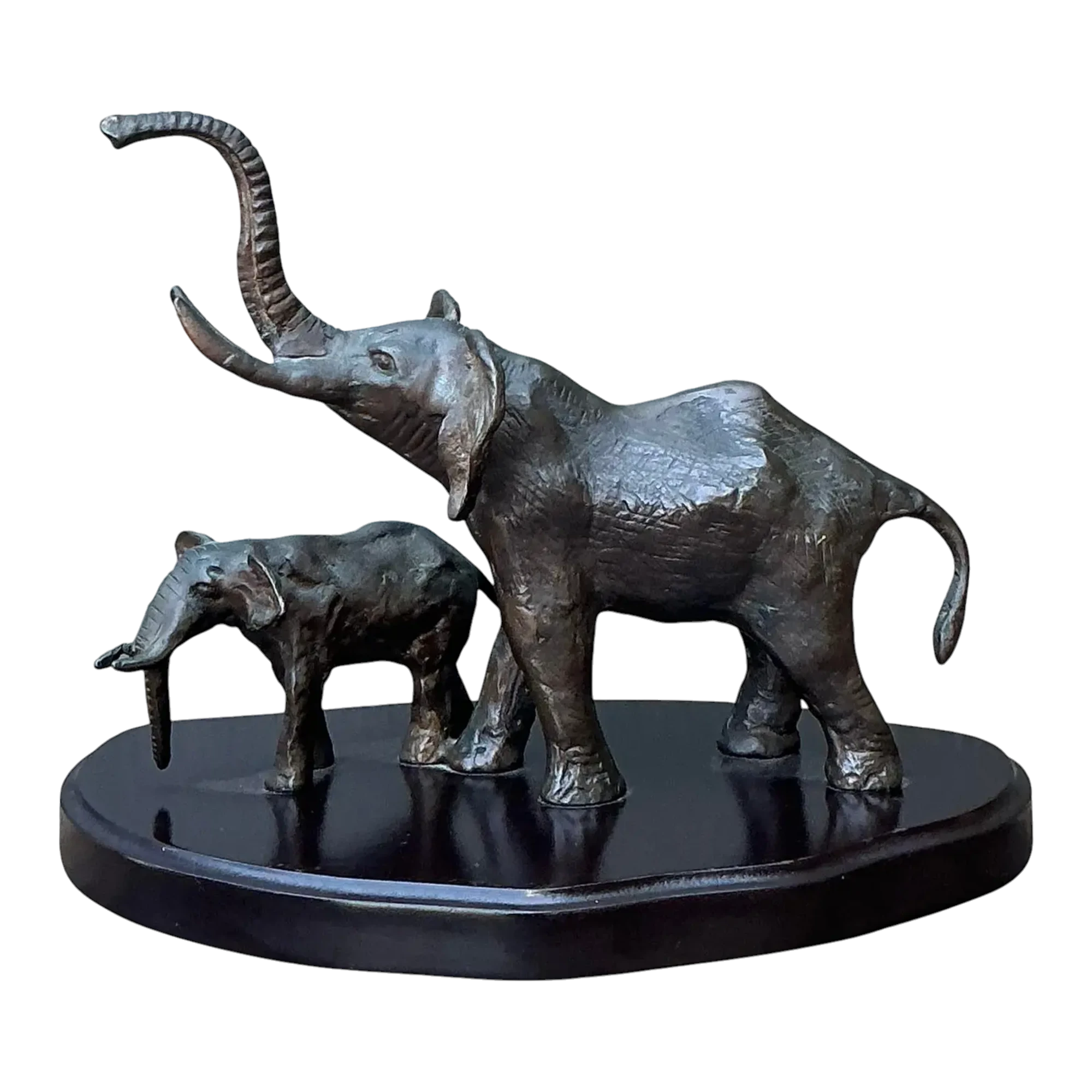 Vintage Bronze Elephant Family