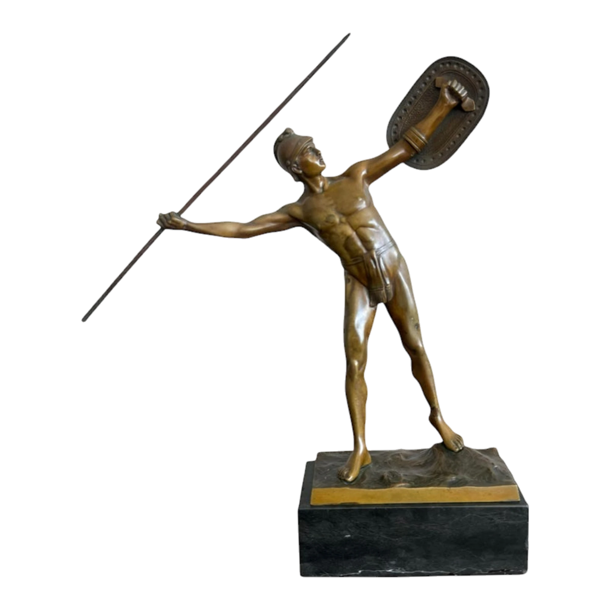 Vintage Bronze Gladiator Figure Statue