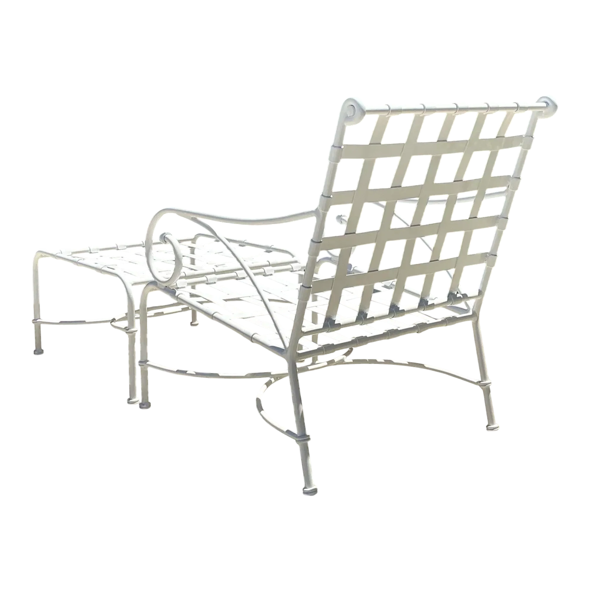 Vintage Brown Jordan Cast Aluminum “Florentine” Lounge Chair and Ottoman