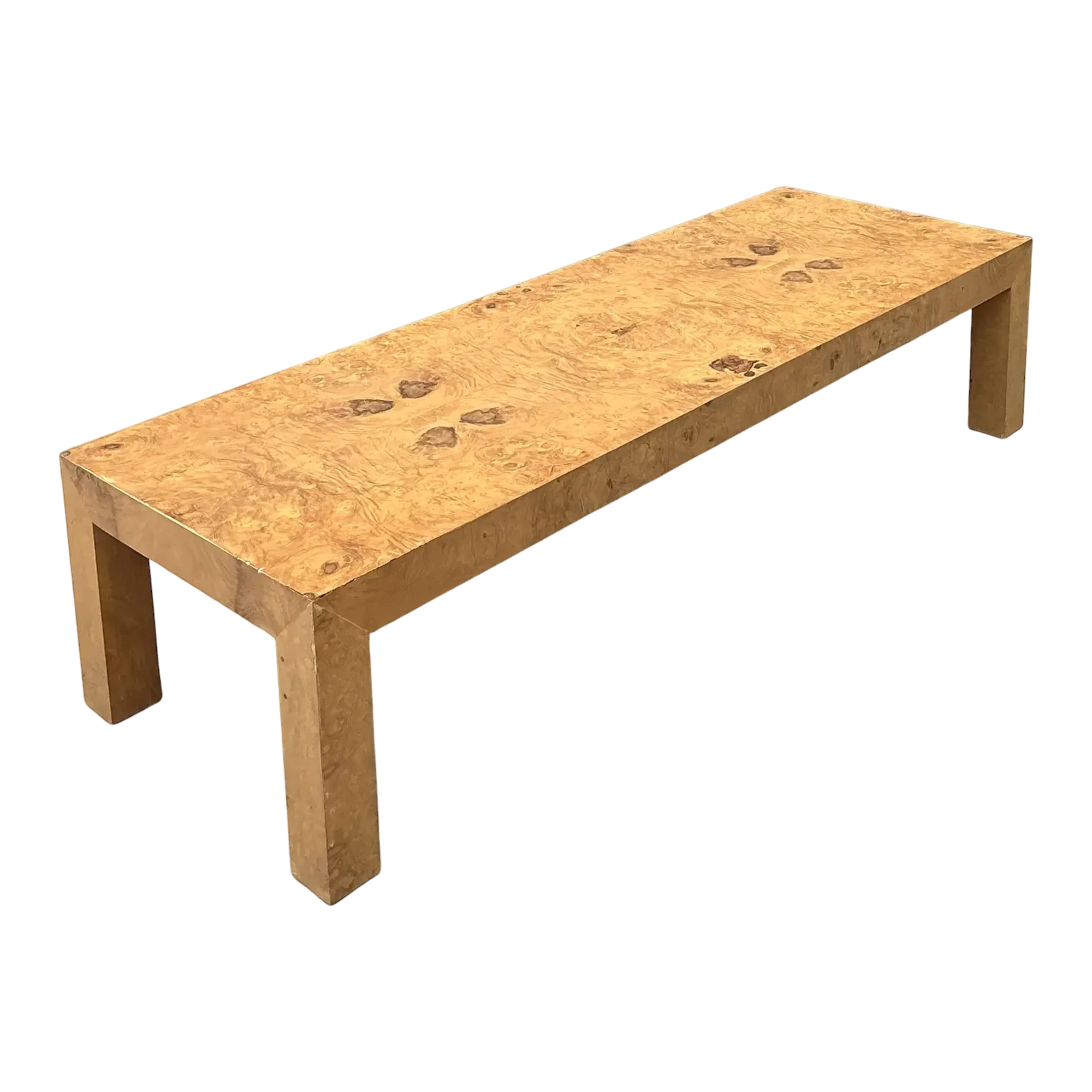 Vintage Burl Wood Parsons Coffee Table — additional photo 1