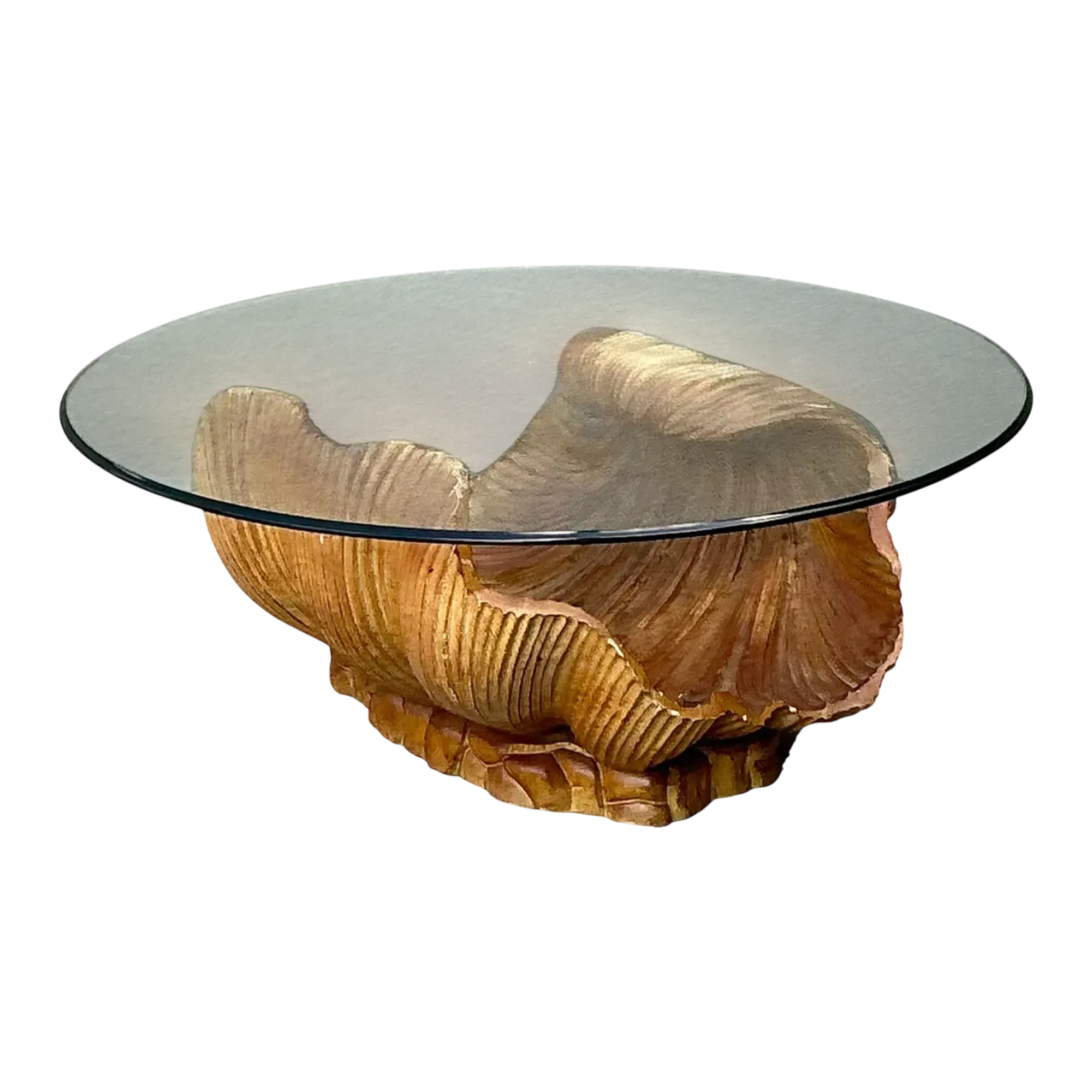 Vintage Carved Clam Shell Coffee Table