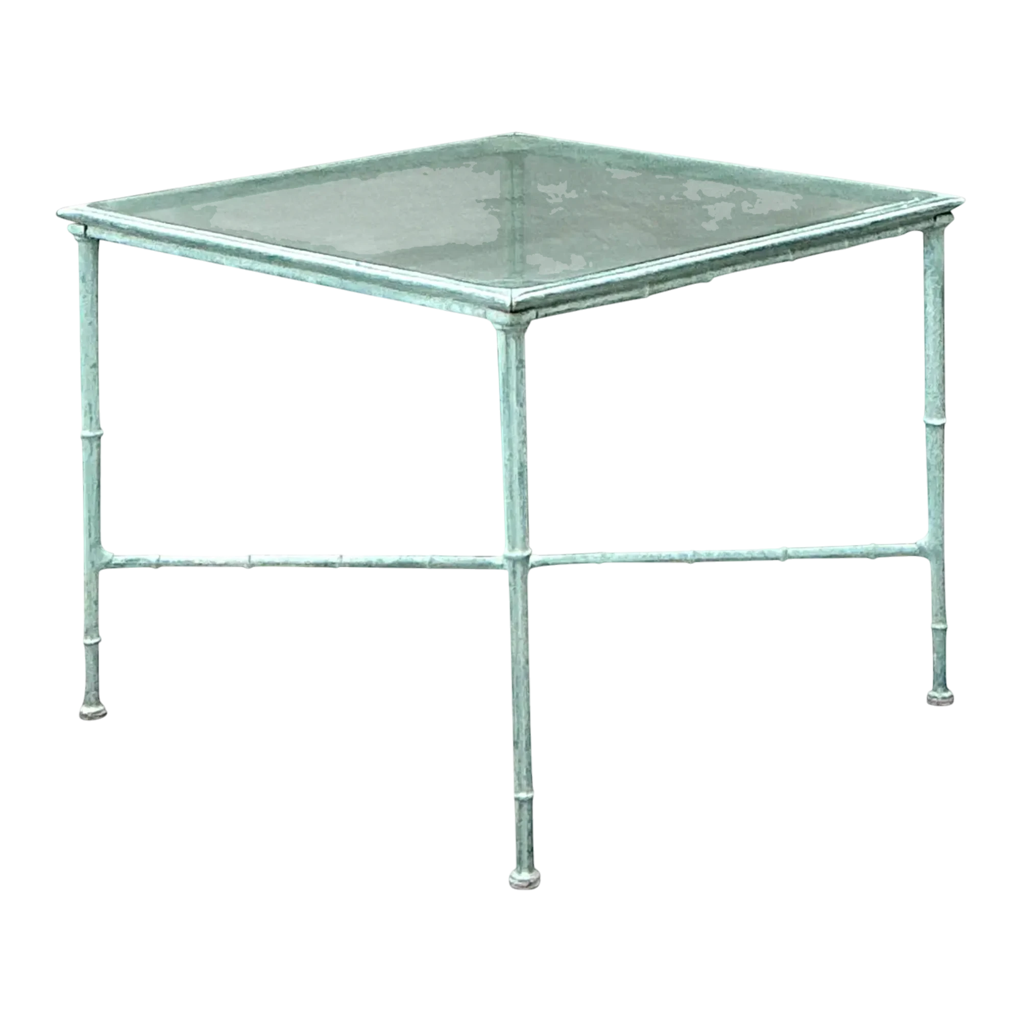 Vintage Cast Aluminum Outdoor Side Table After Brown Jordan