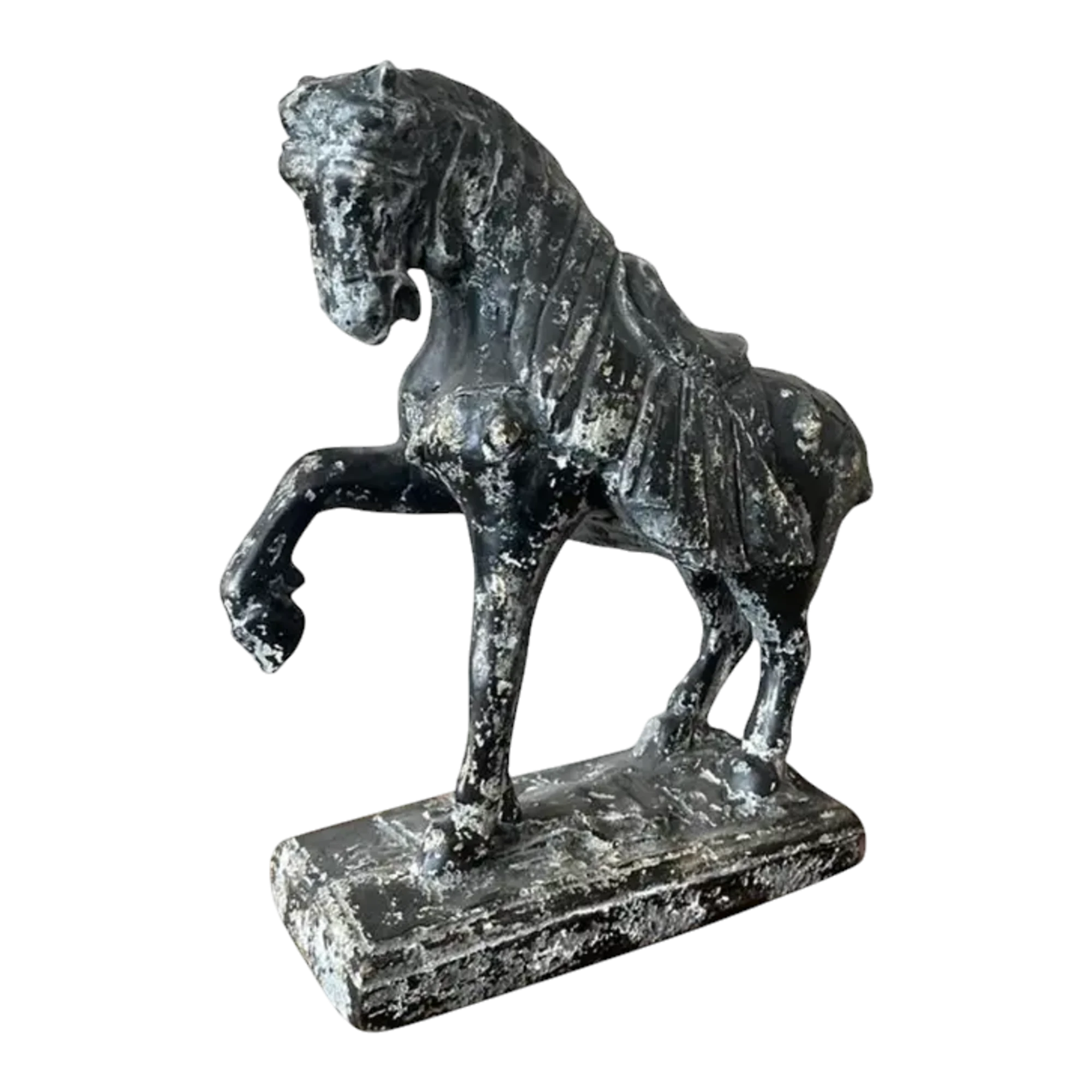 Vintage Cast Concrete Tang Horse — additional photo 1