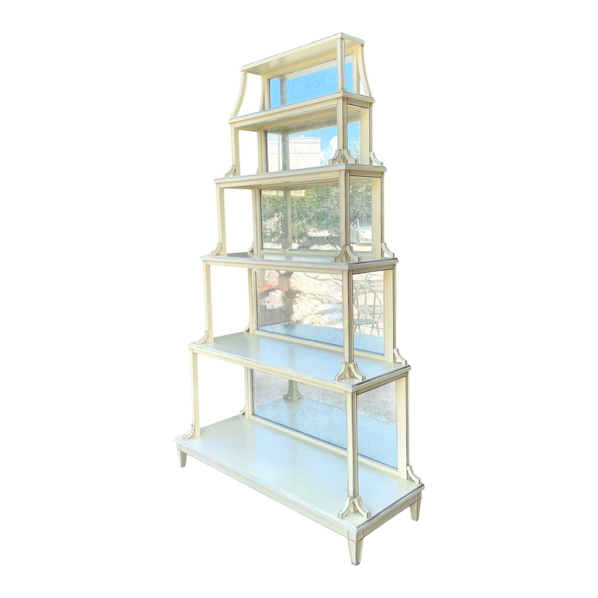 Vintage Charlotte Moss Regency Mirror Back Etagere