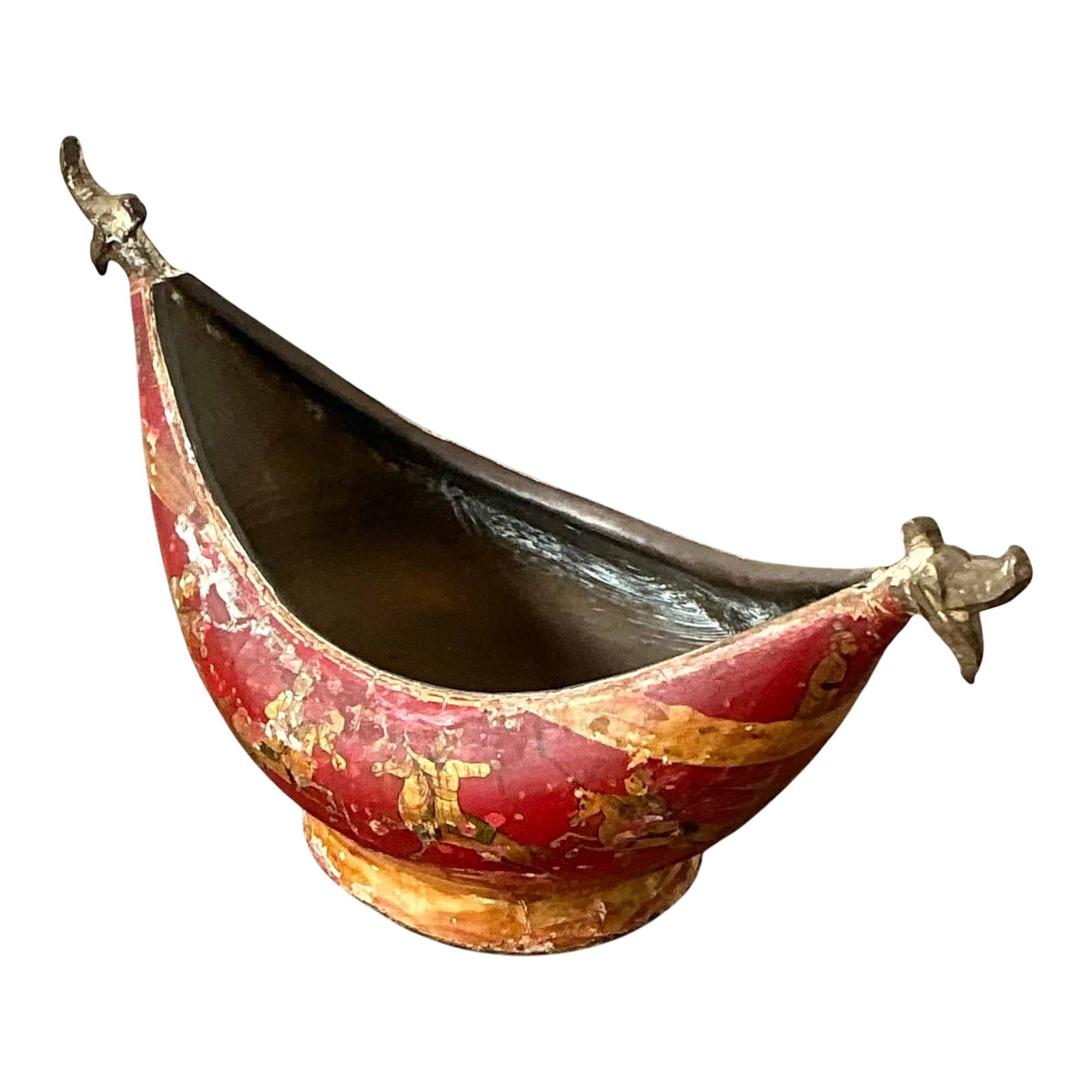 Vintage Chinoiserie Brass Bowl
