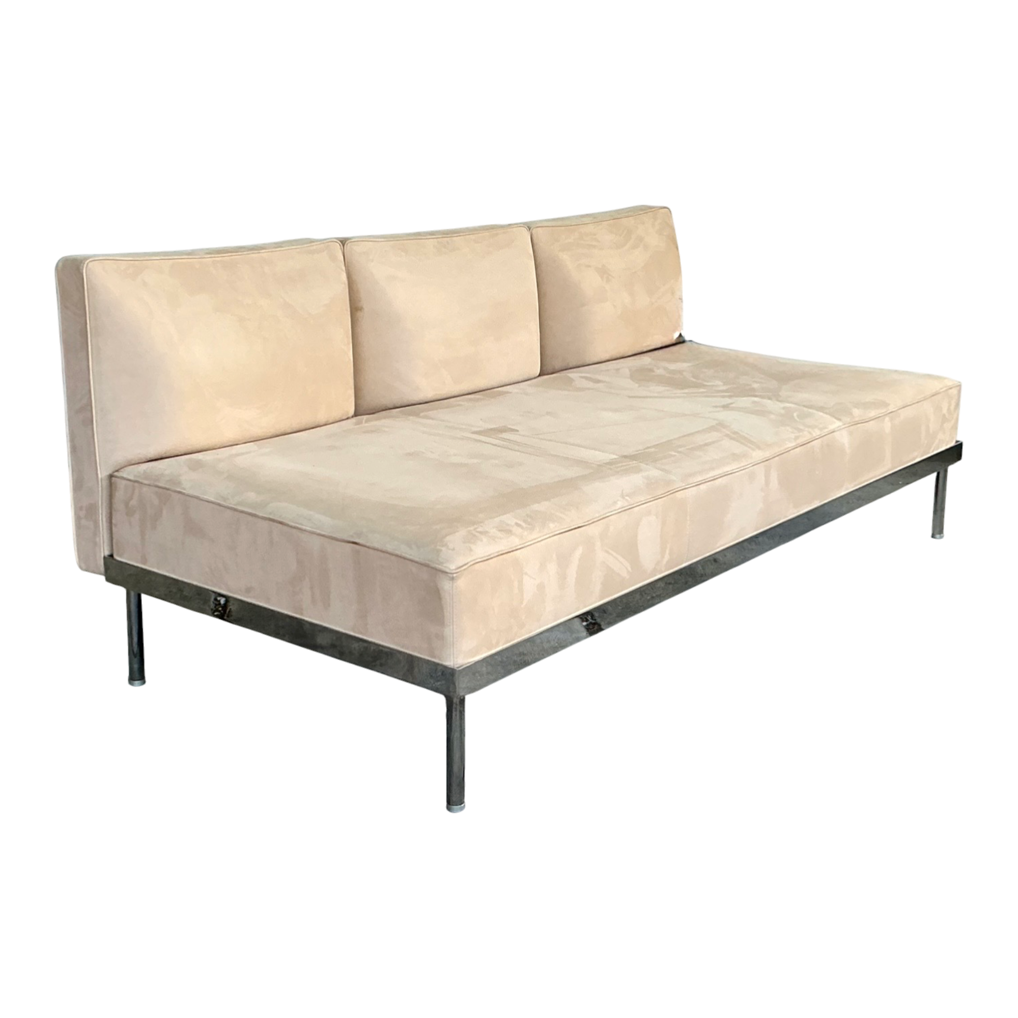 Vintage Chrome and Fabric Sofa — additional photo 1