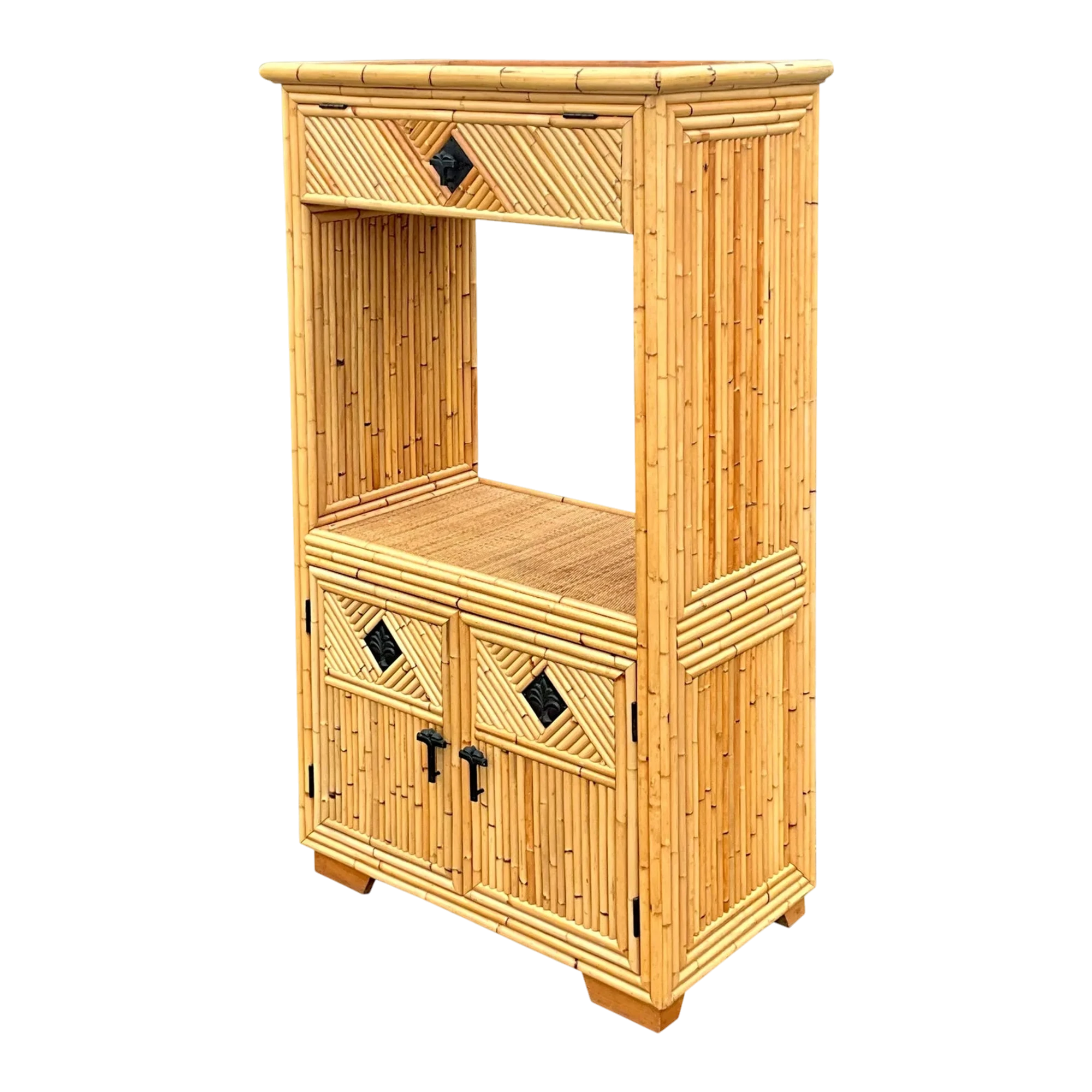 Vintage Coastal Bamboo Dry Bar