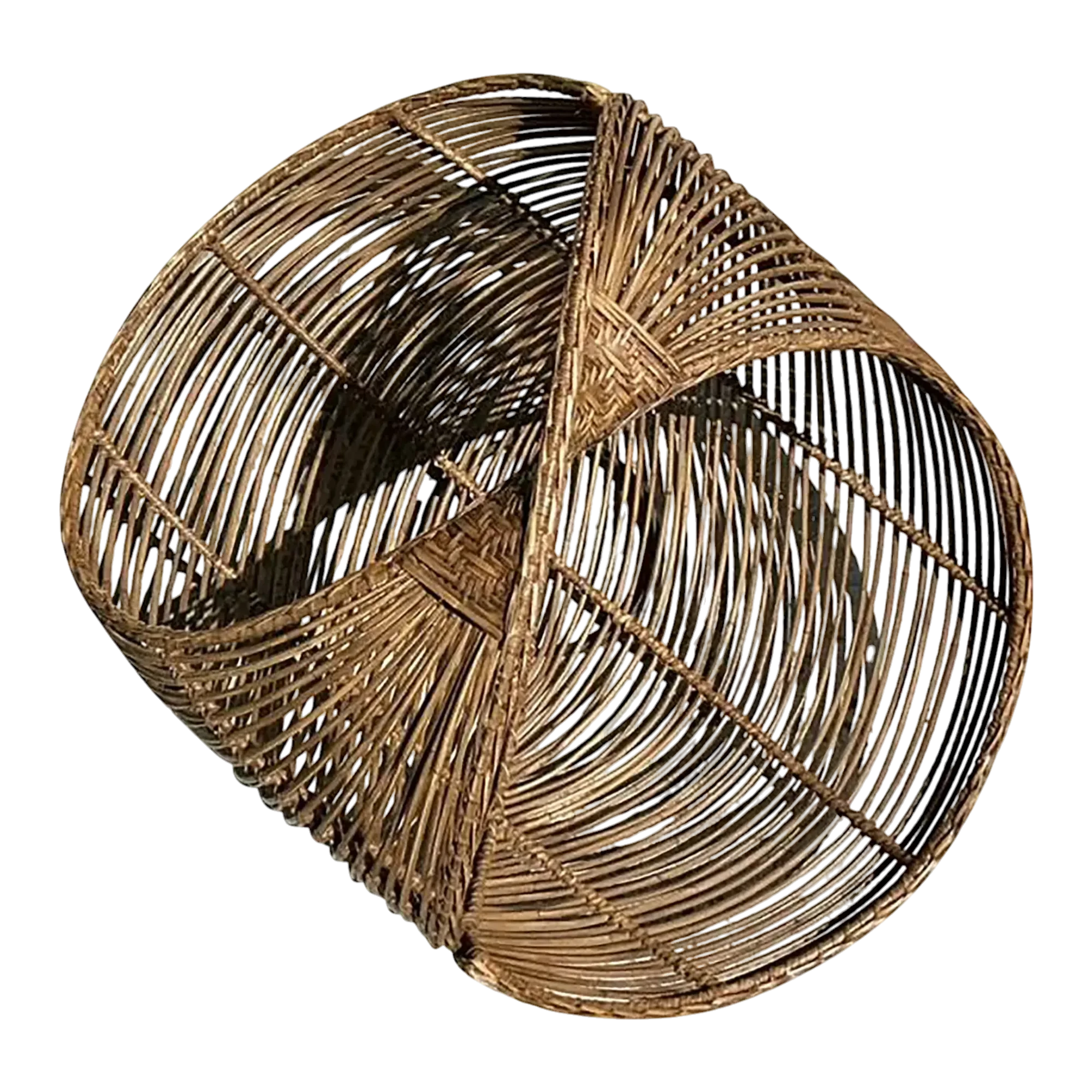 Vintage Coastal Bent Rattan Basket